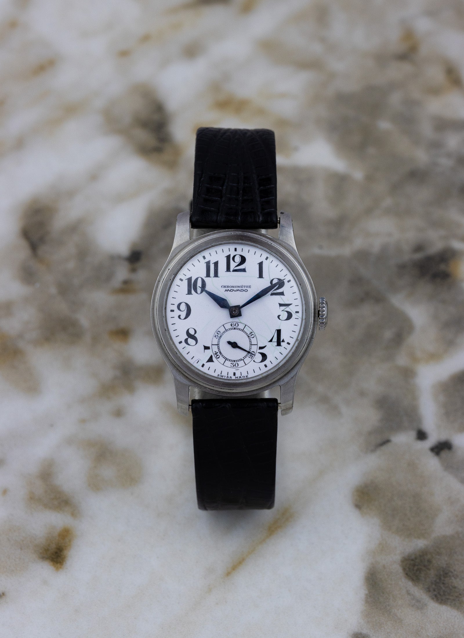 1940s Movado Chronometre Blued Hands