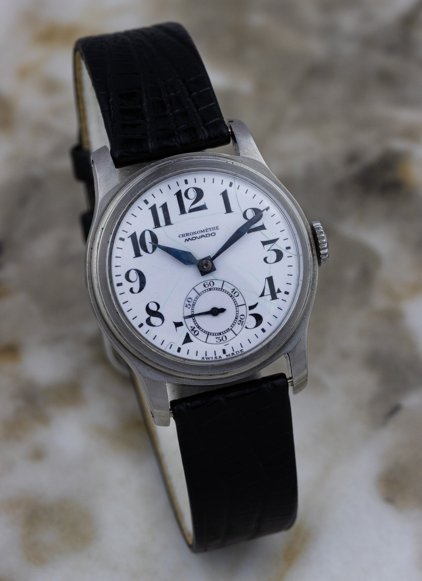 1940s Movado Chronometre Blued Hands