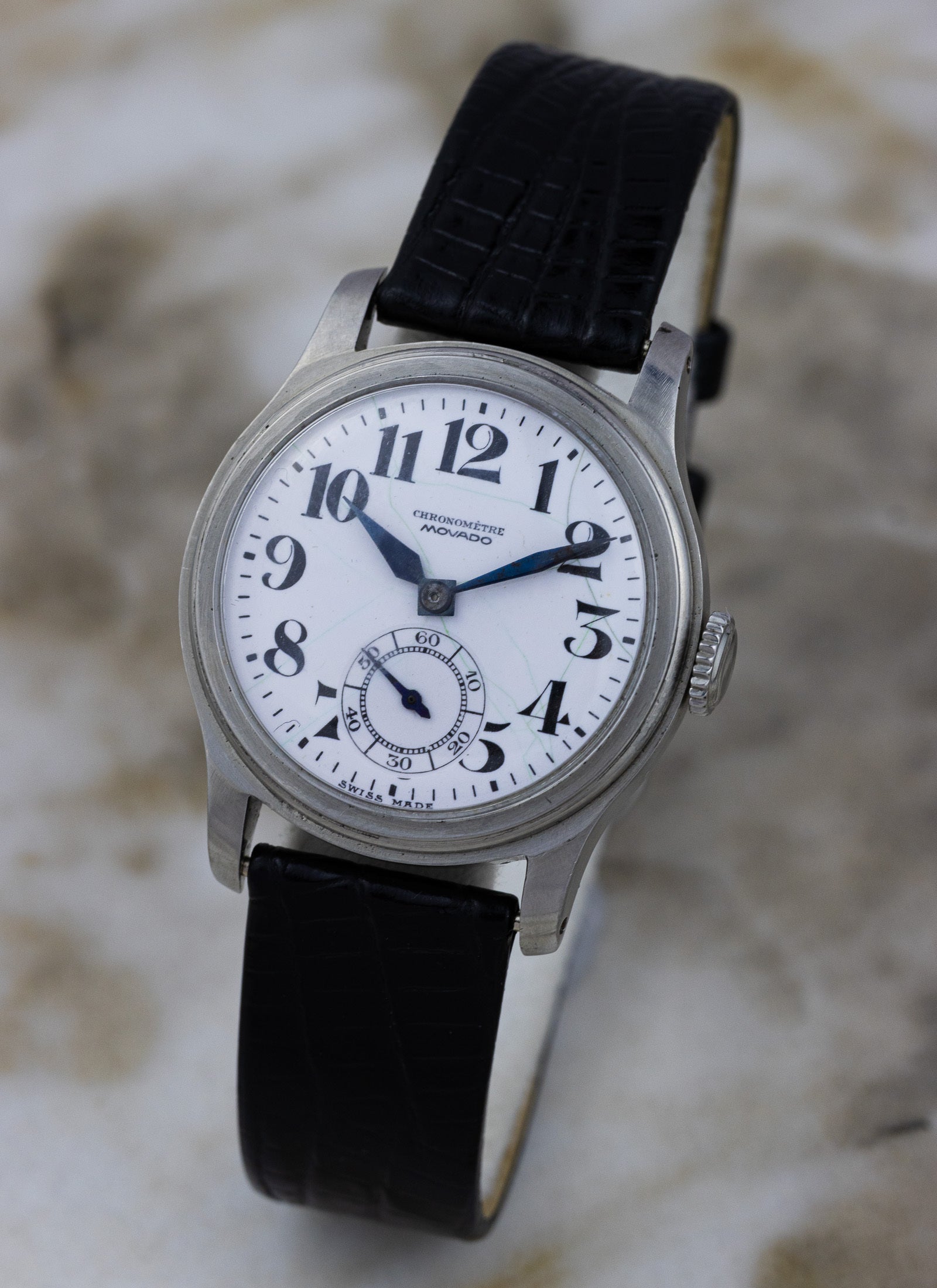 1940s Movado Chronometre Blued Hands