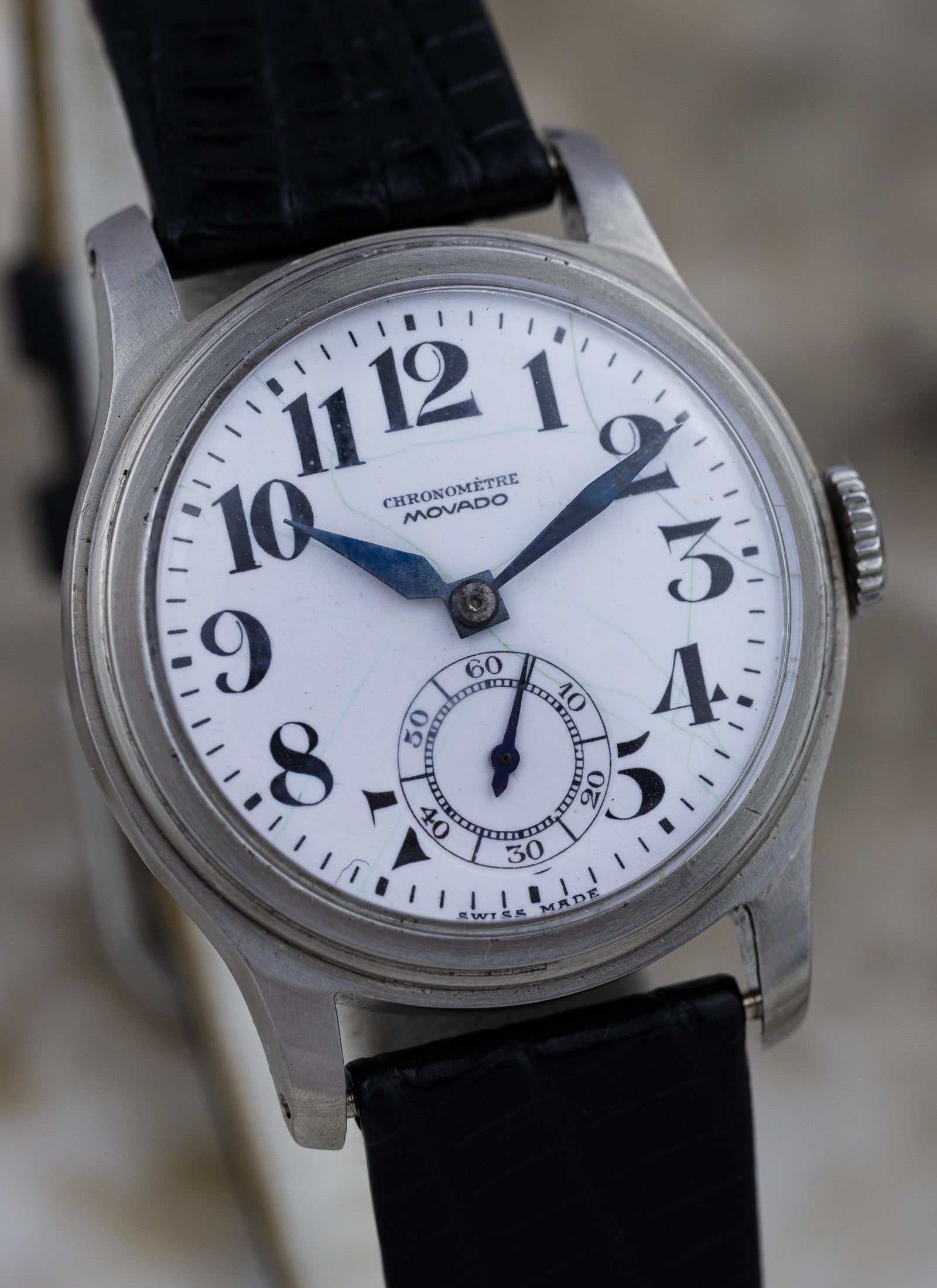 1940s Movado Chronometre Blued Hands