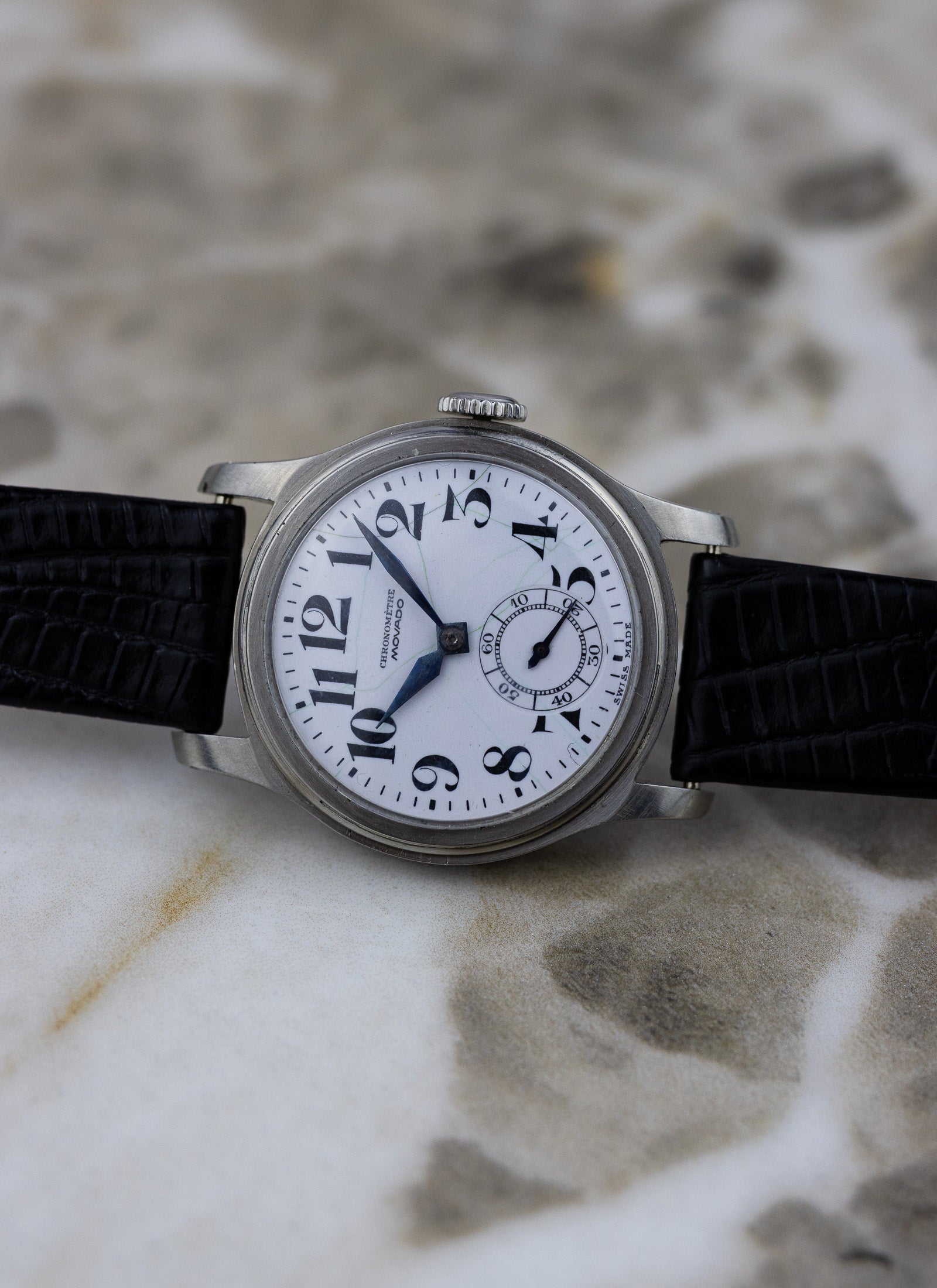 1940s Movado Chronometre Blued Hands