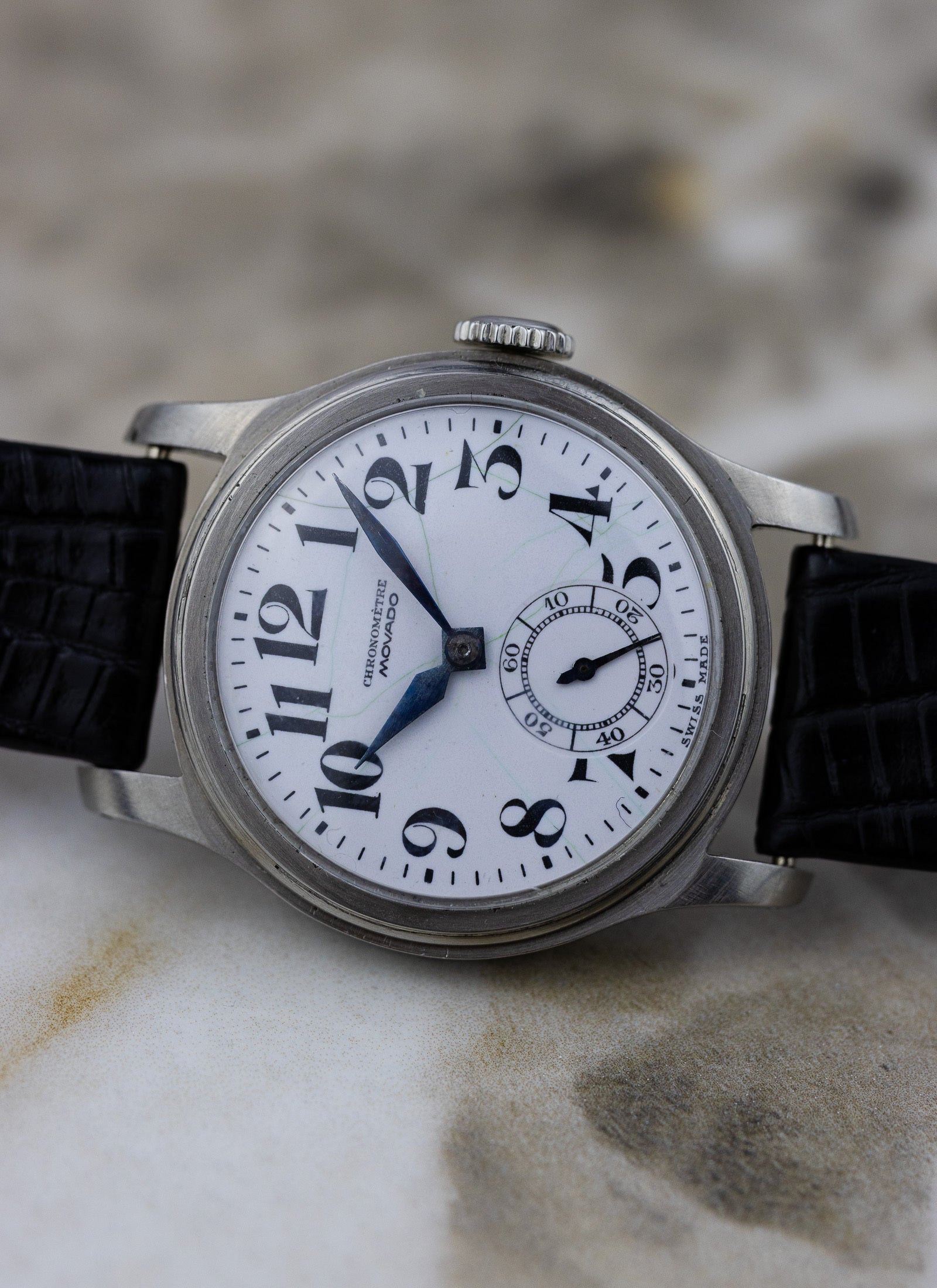 1940s Movado Chronometre Blued Hands