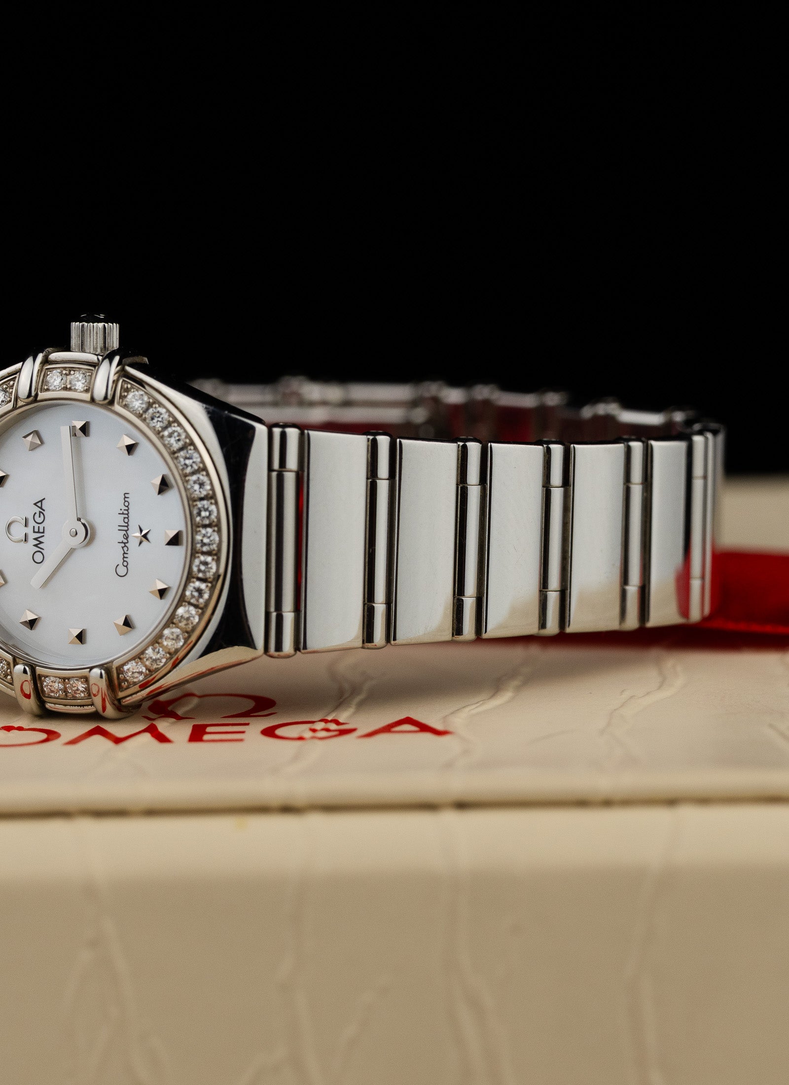 1998 Lady Omega Constellation My Choice Diamonds Bezel 1465.71.0 Box