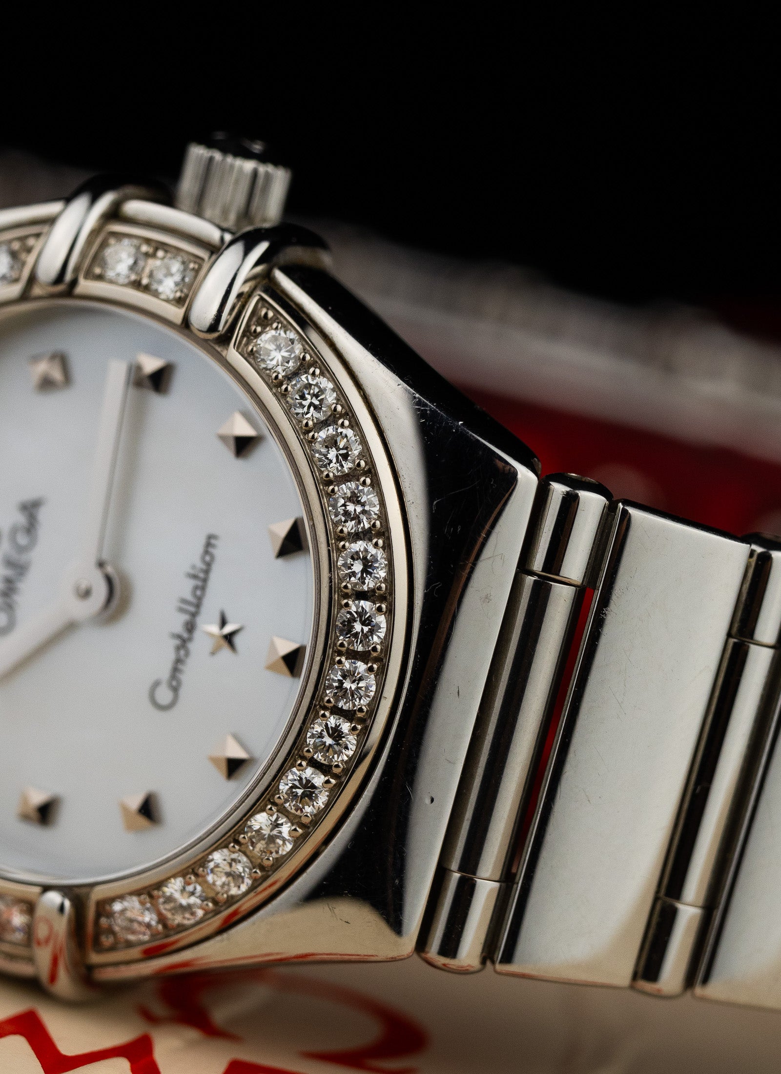 1998 Lady Omega Constellation My Choice Diamonds Bezel 1465.71.0 Box