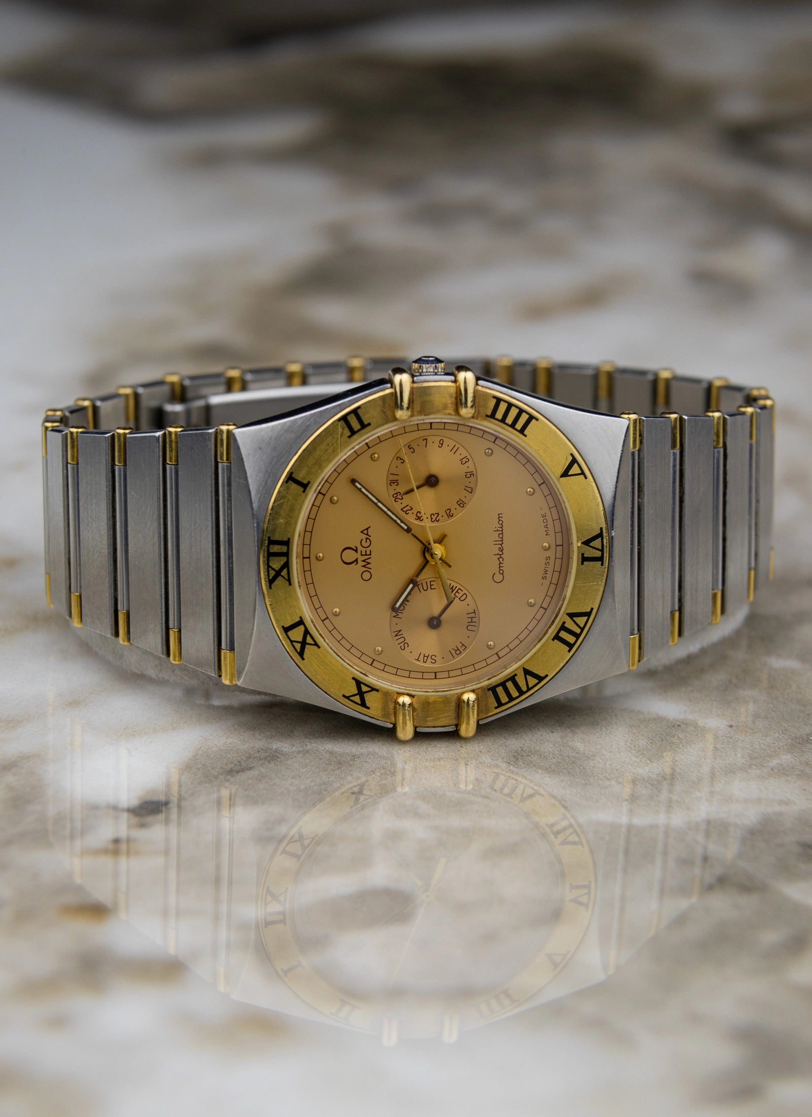 1991 Omega Constellation Manhattan Day-Date 398.0869 cal.