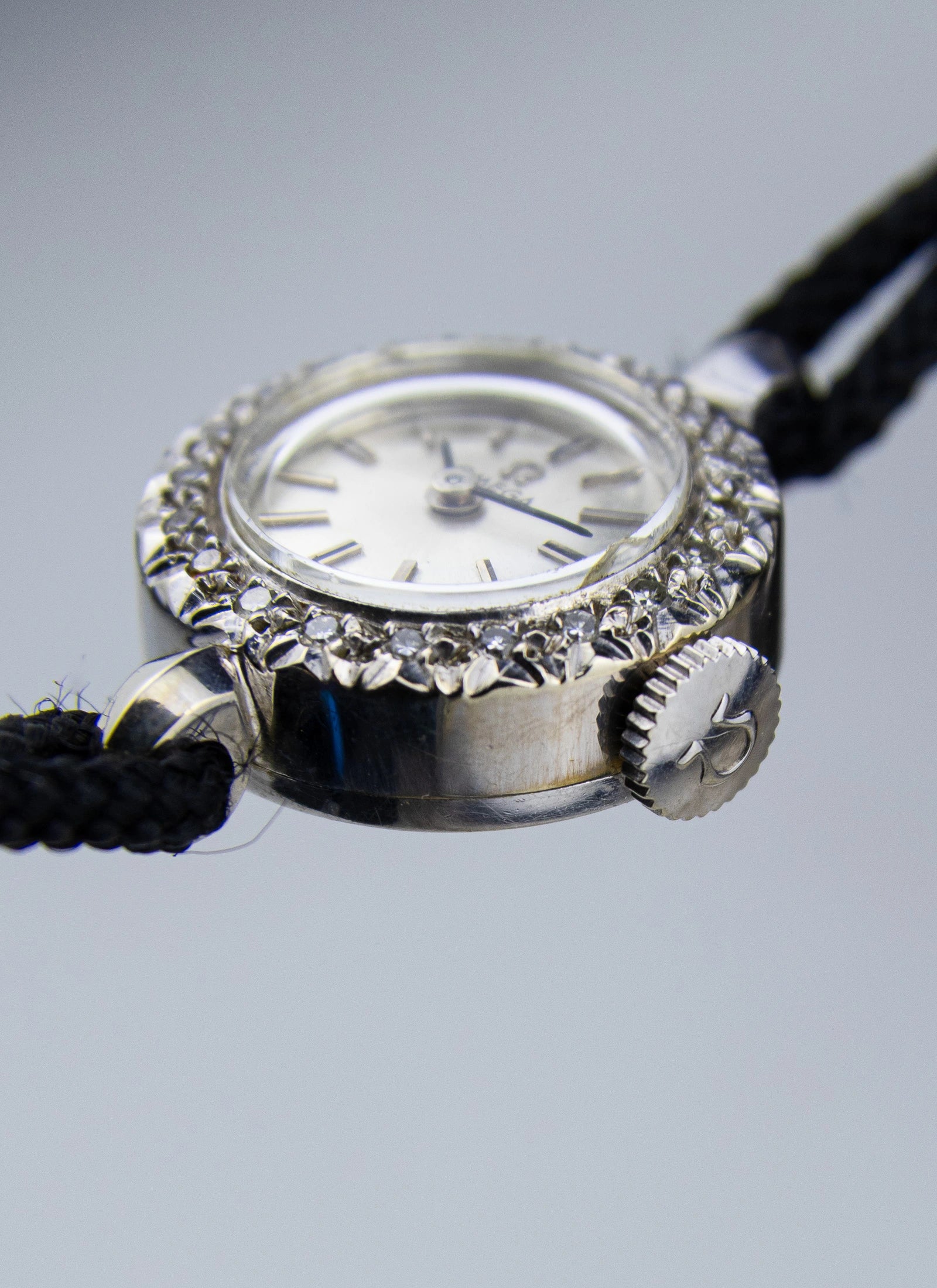 1965 14K WG Omega Cocktail Watch Diamond Bezel A7782 cal. 484
