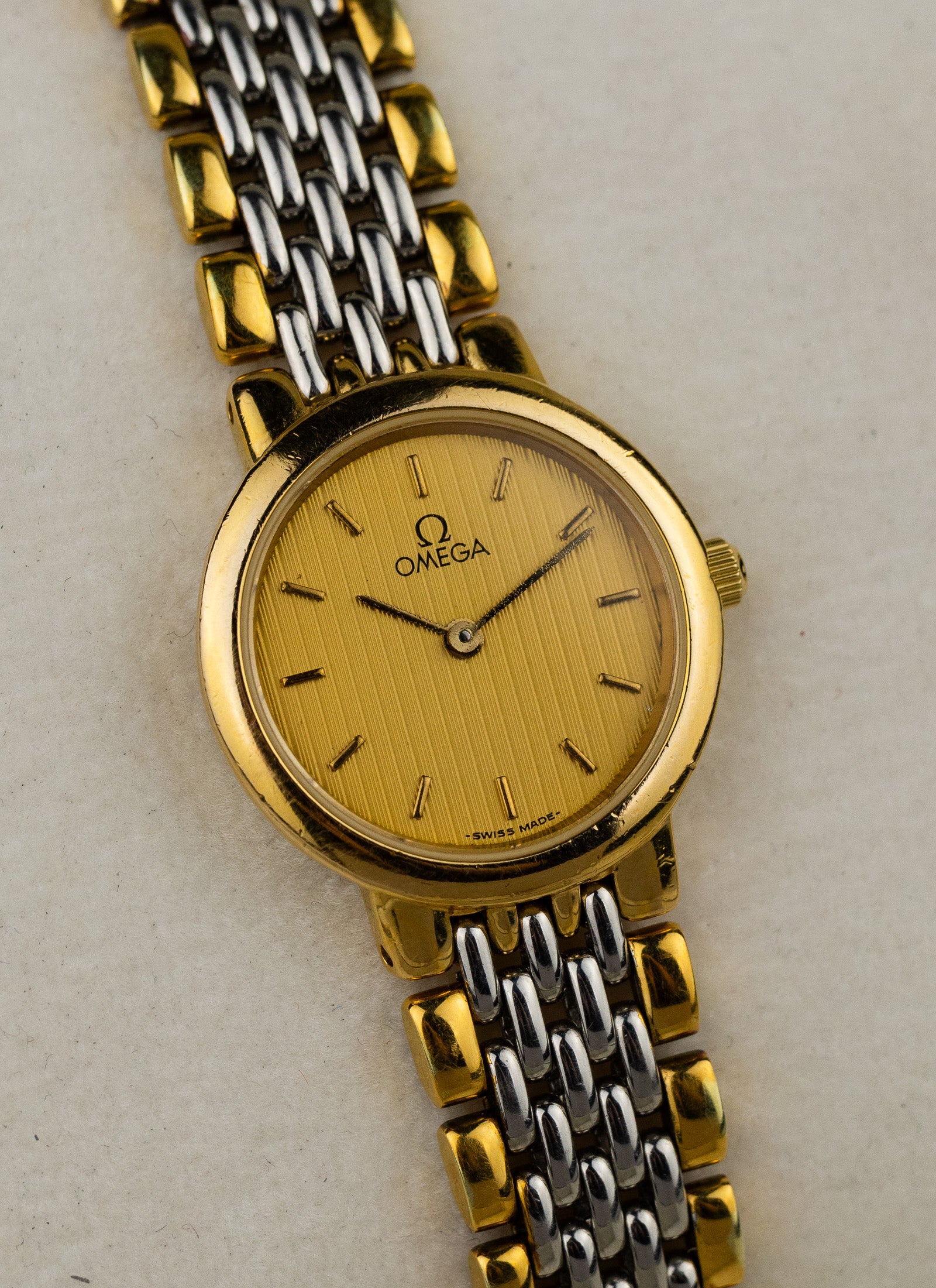 1980s Lady Omega De Ville Bicolor Bracelet 795.0897.2 Box