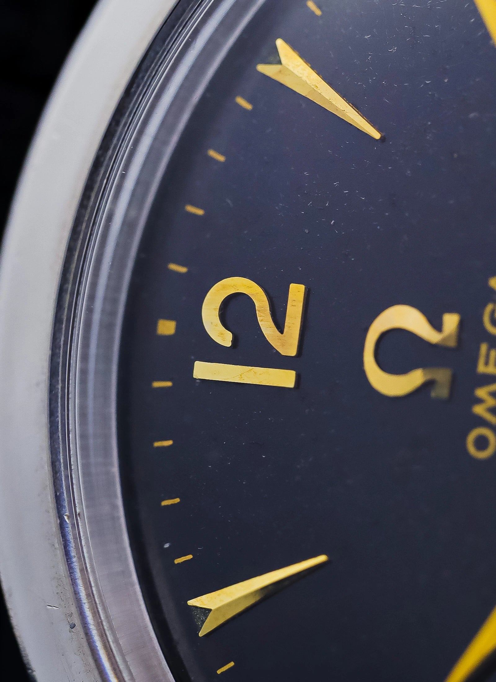 1955 Omega Seamaster Fat Lugs Black Gilt Dial 2848 cal. 491