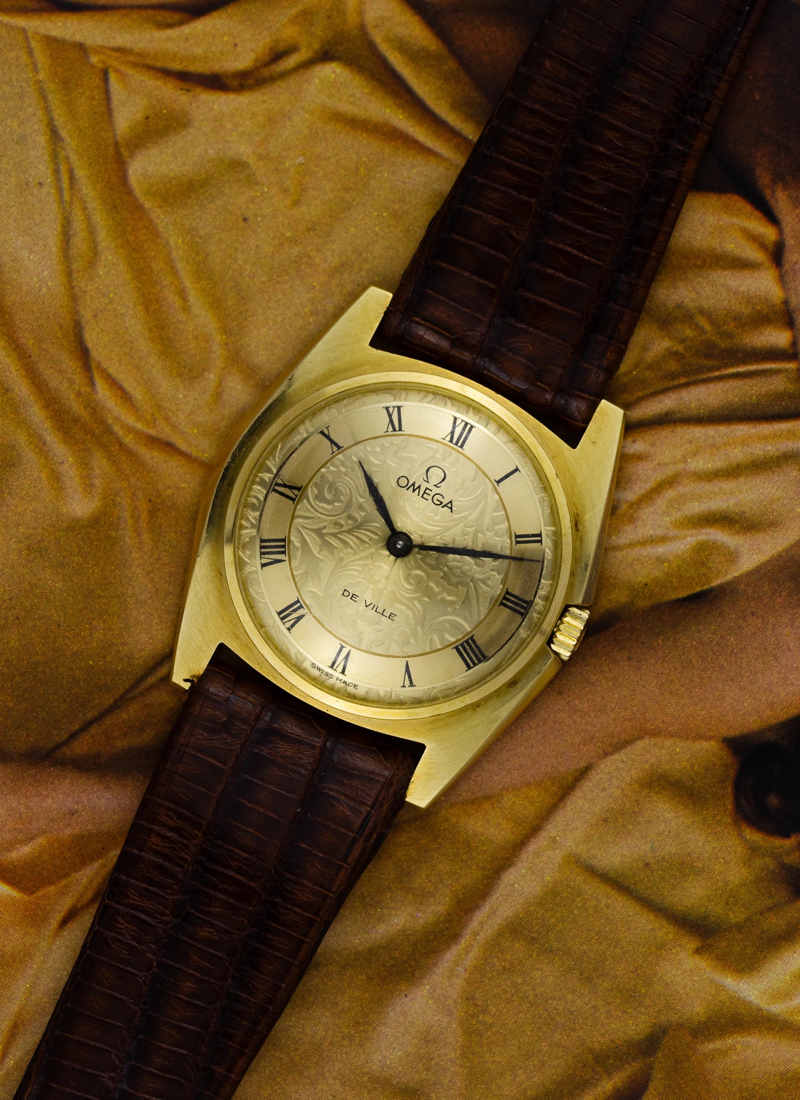 1969 18K Omega De Ville Gold Floral Dial 111.096 cal. 620 Box