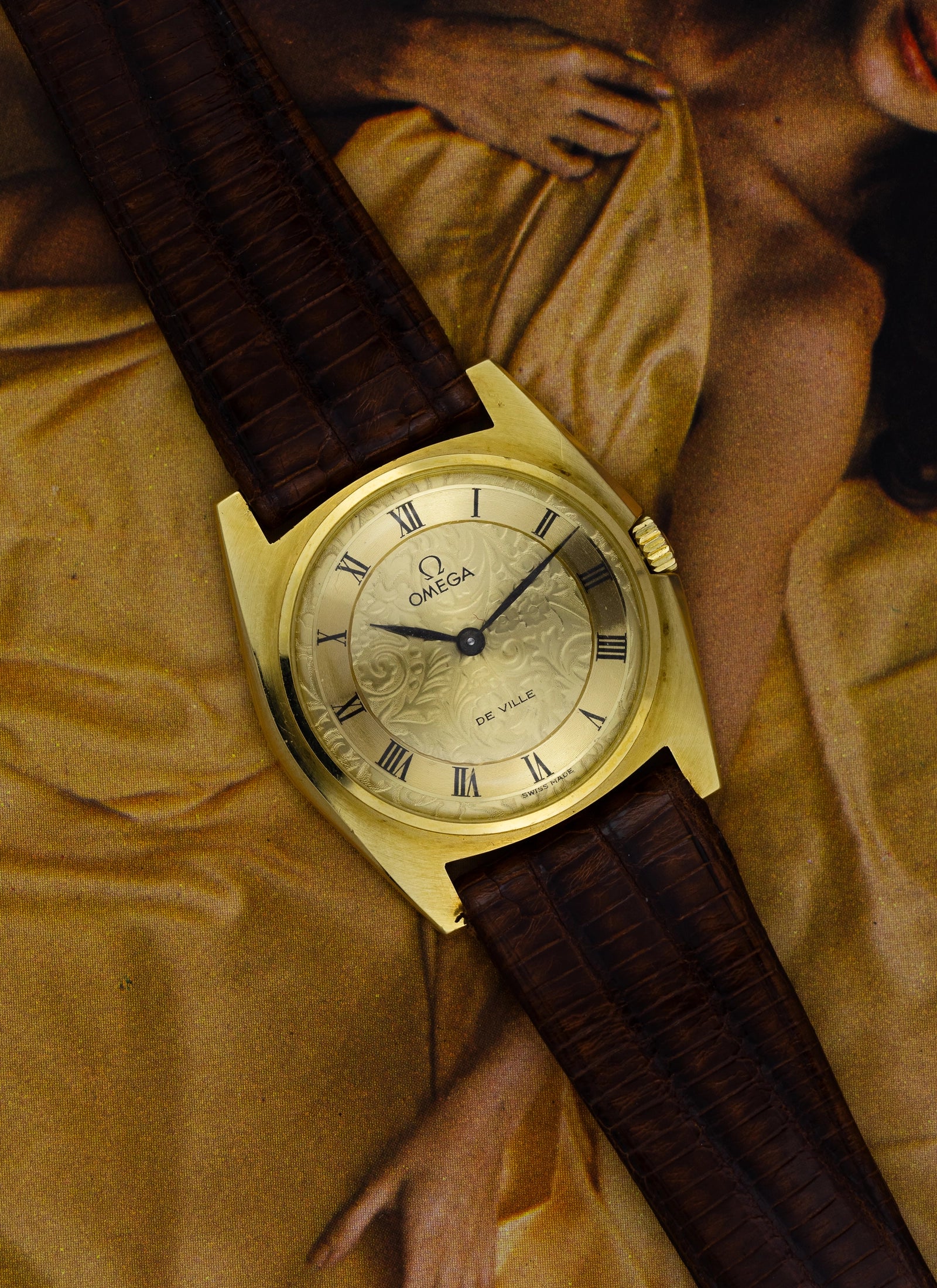 1969 18K Omega De Ville Gold Floral Dial 111.096 cal. 620 Box