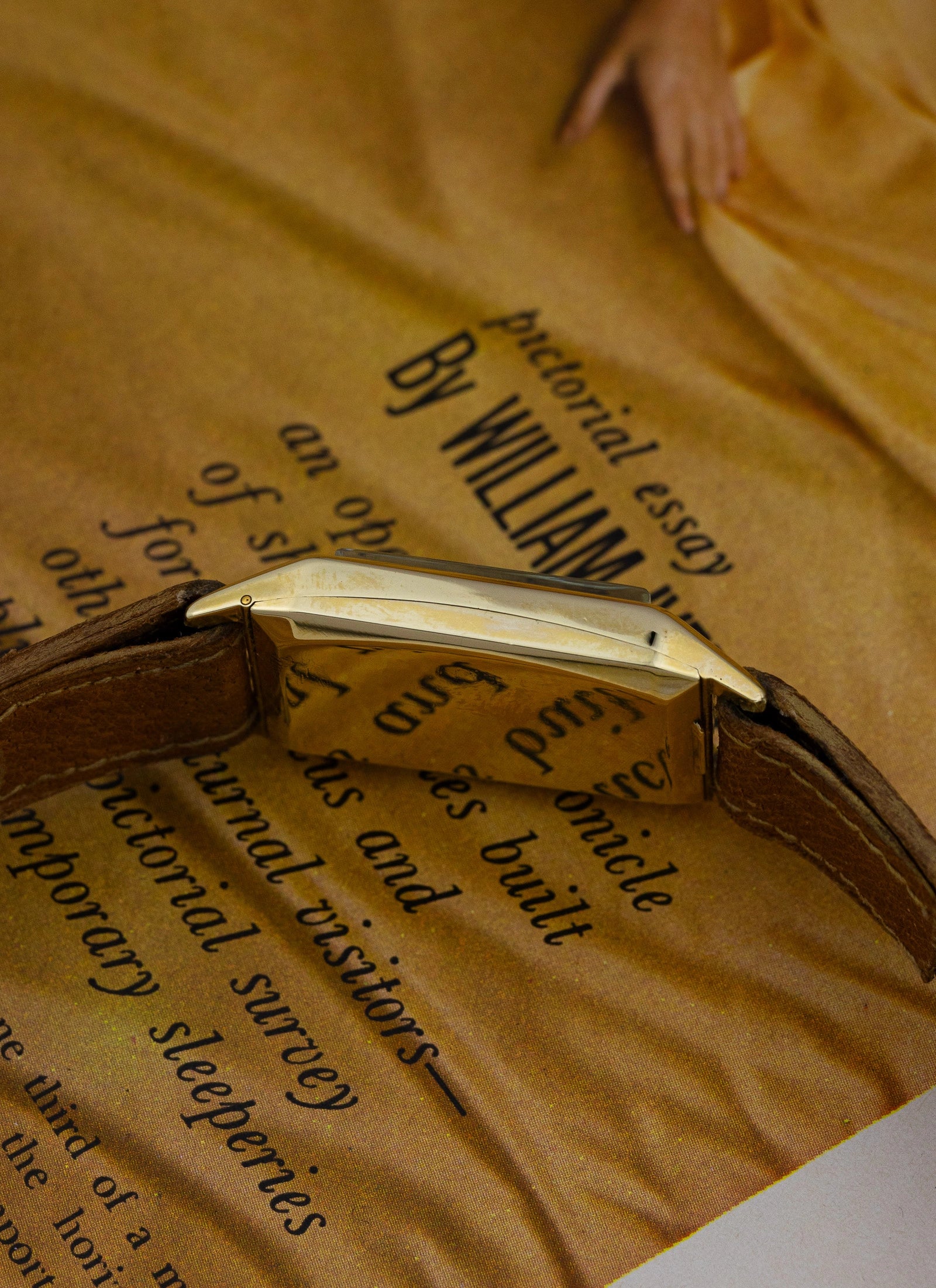 1940s 14K Omega Tank Art Deco Dial Box