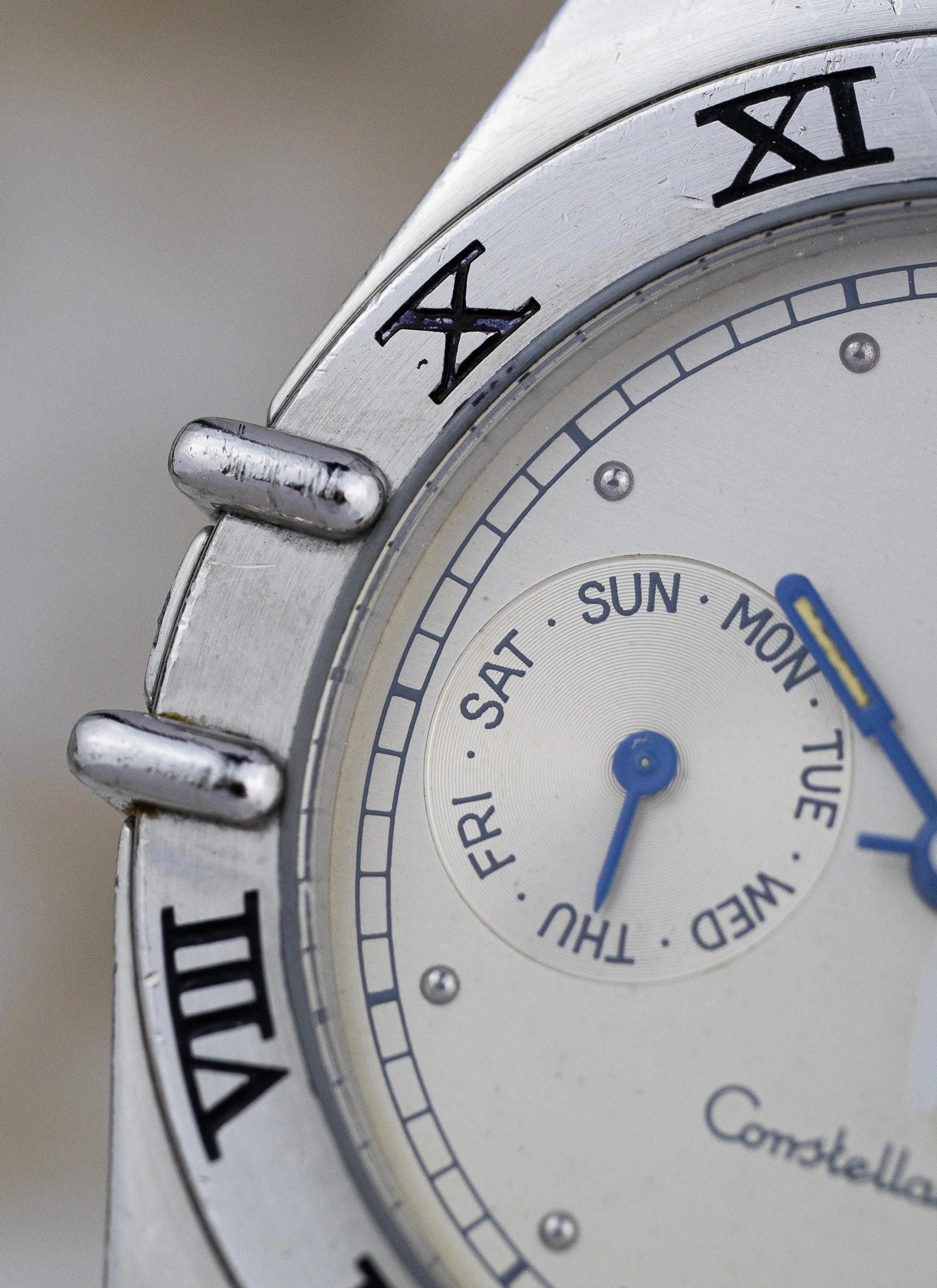 1990s Omega Constellation Manhattan Day-Date "Owl" 396.1070 cal. 1445