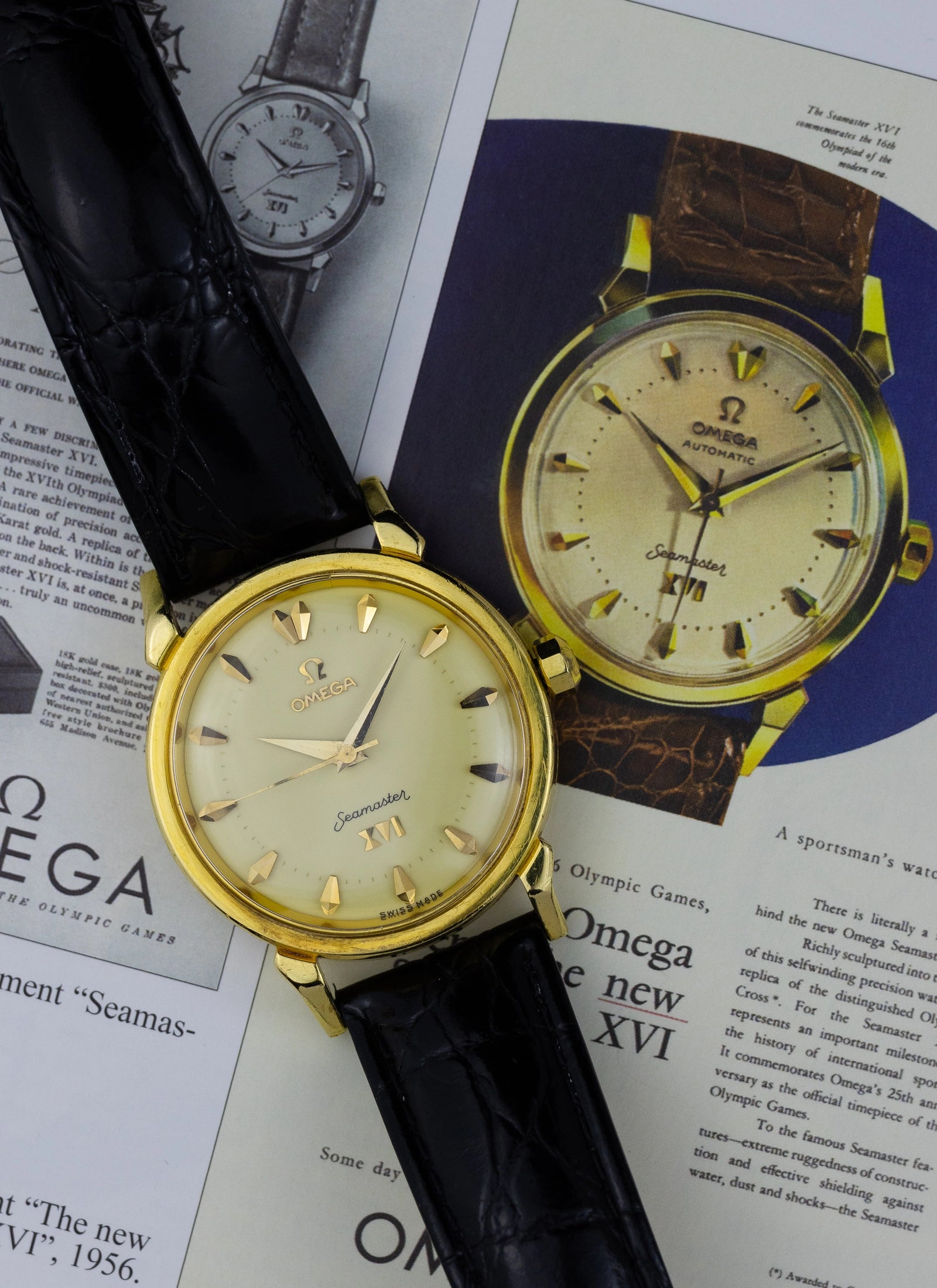 1956 18K Omega Seamaster Olympic XVI 2850 cal. 471 Serviced