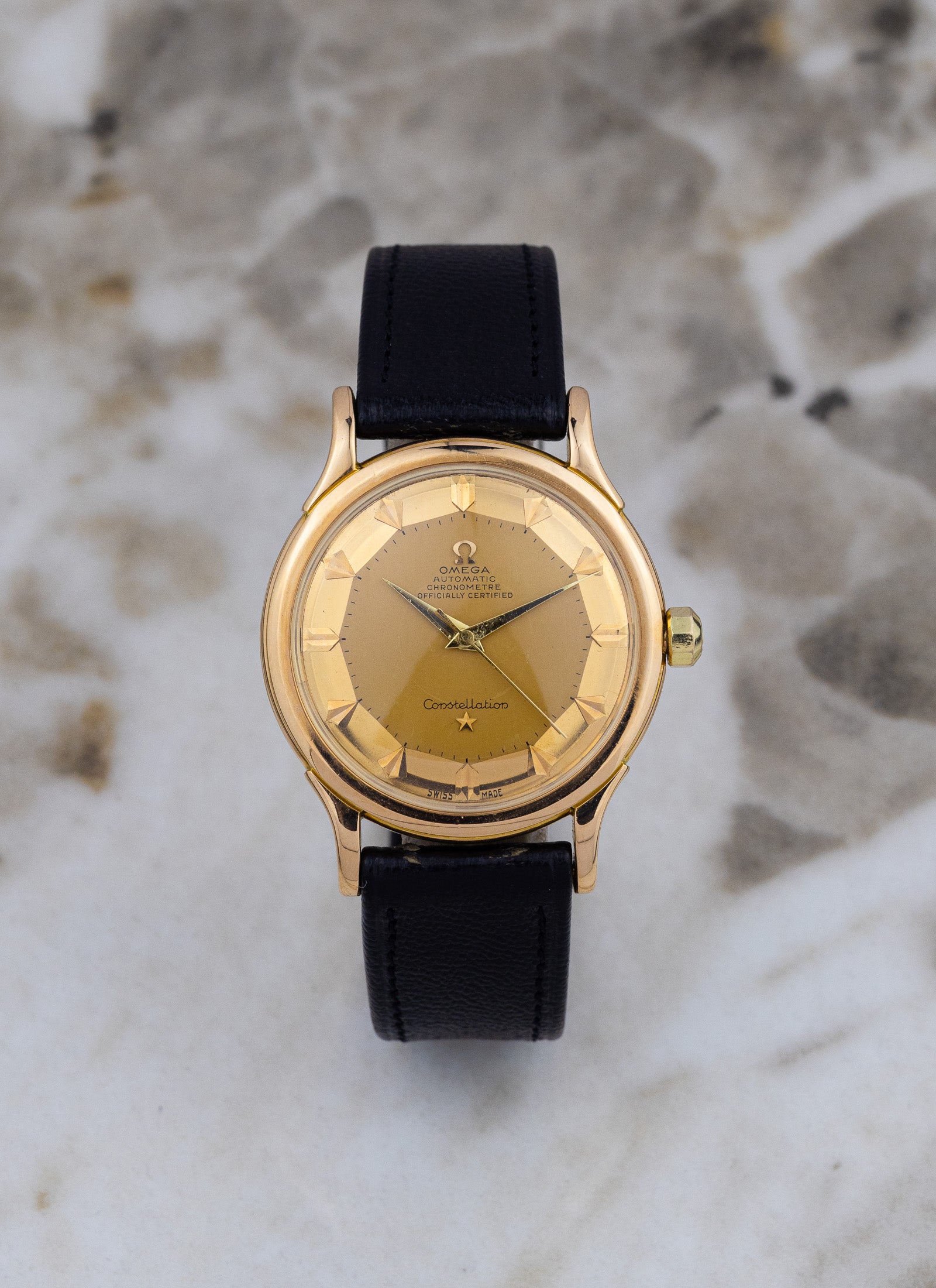 1954 18K Omega Constellation Pie Pan De Luxe Rose gold 2782/2799 cal. 354