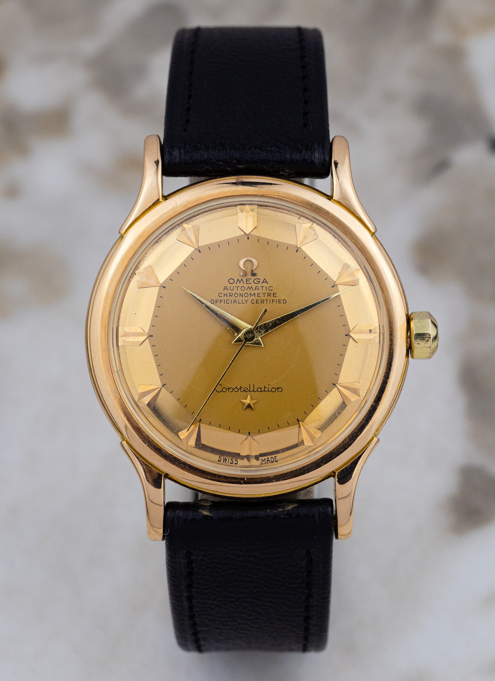 1954 18K Omega Constellation Pie Pan De Luxe Rose gold 2782/2799 cal. 354