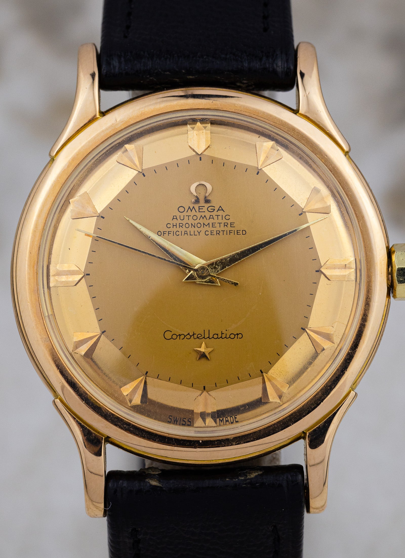 1954 18K Omega Constellation Pie Pan De Luxe Rose gold 2782/2799 cal. 354