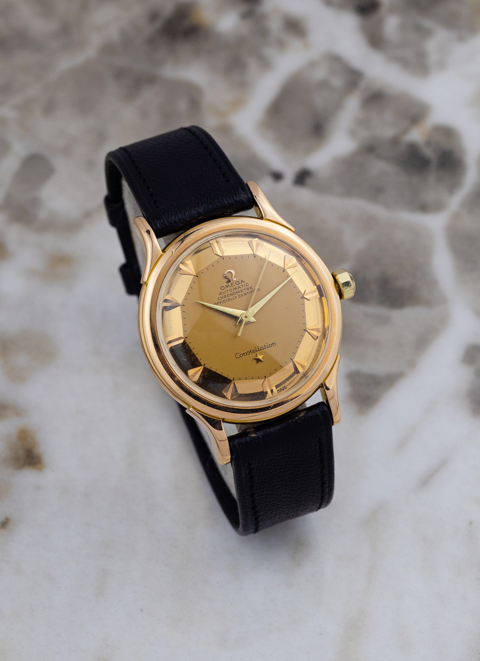 1954 18K Omega Constellation Pie Pan De Luxe Rose gold 2782/2799 cal. 354