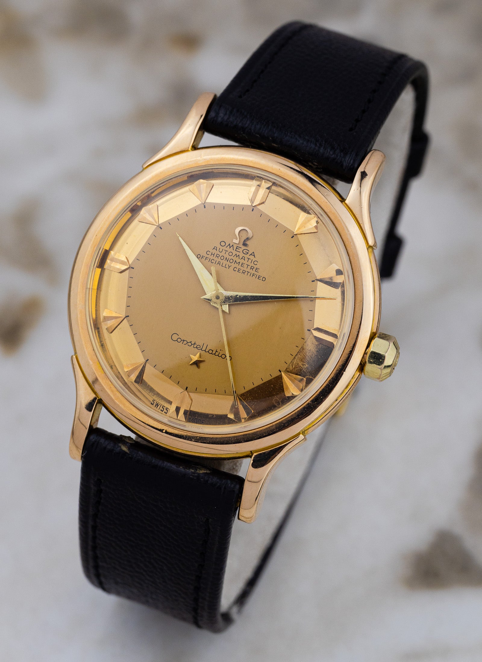 1954 18K Omega Constellation Pie Pan De Luxe Rose gold 2782/2799 cal. 354