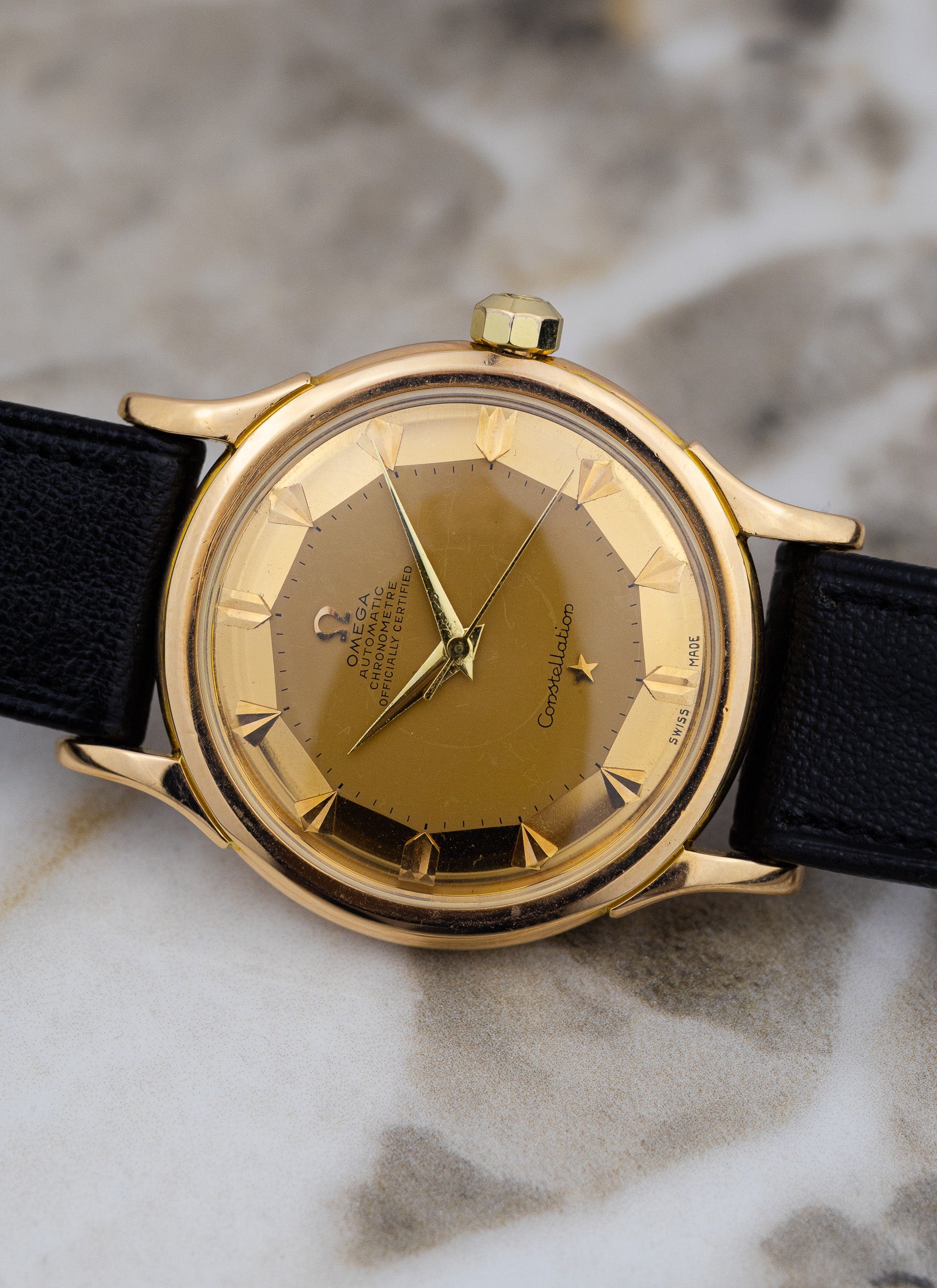 1954 18K Omega Constellation Pie Pan De Luxe Rose gold 2782/2799 cal. 354