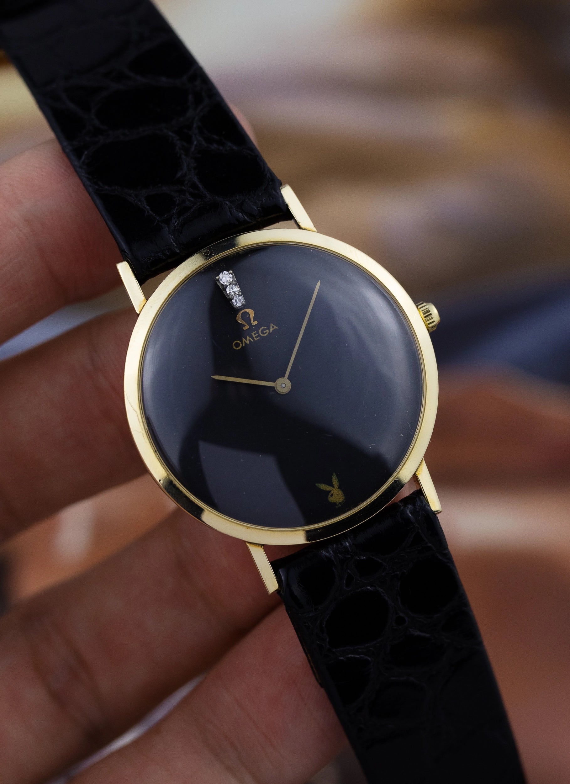 1979 14K Omega Playboy Diamond Dial D6672 cal. 625