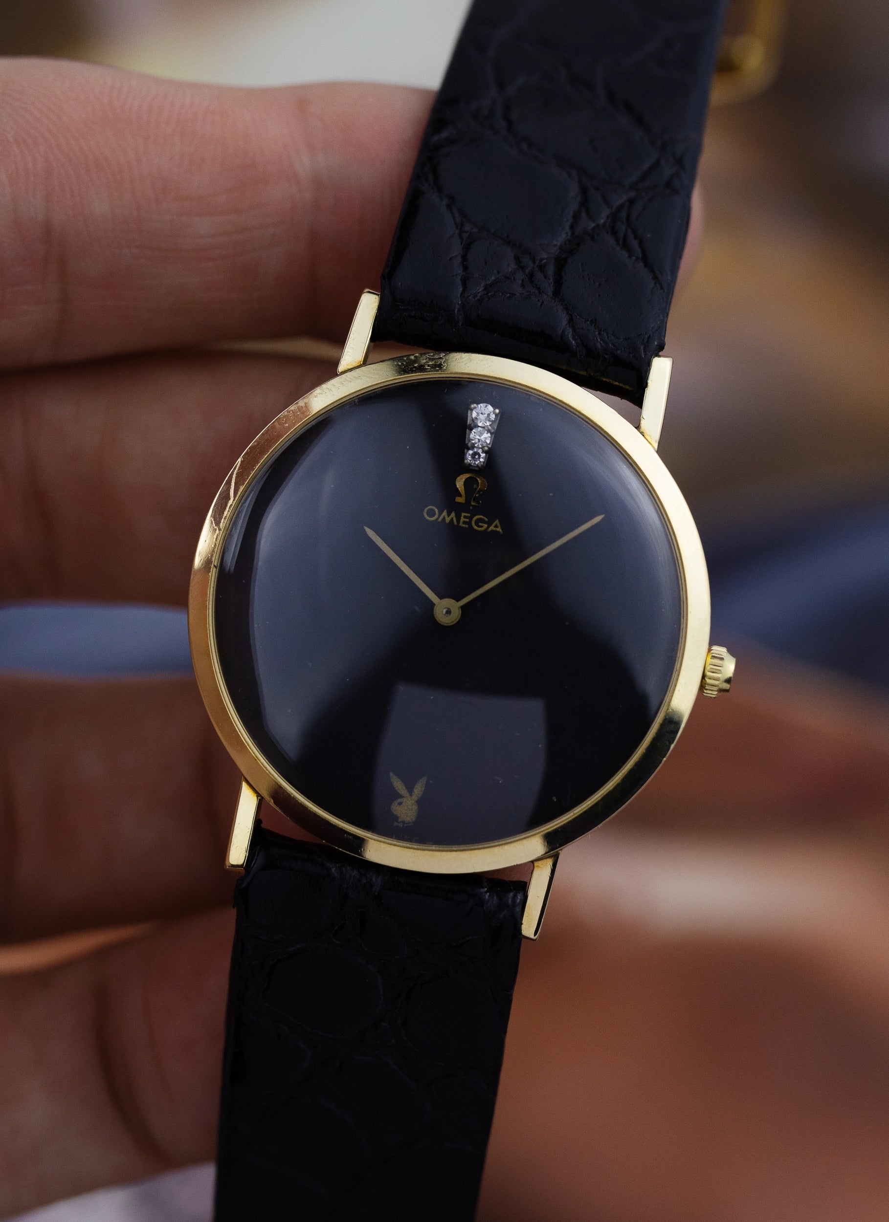 1979 14K Omega Playboy Diamond Dial D6672 cal. 625