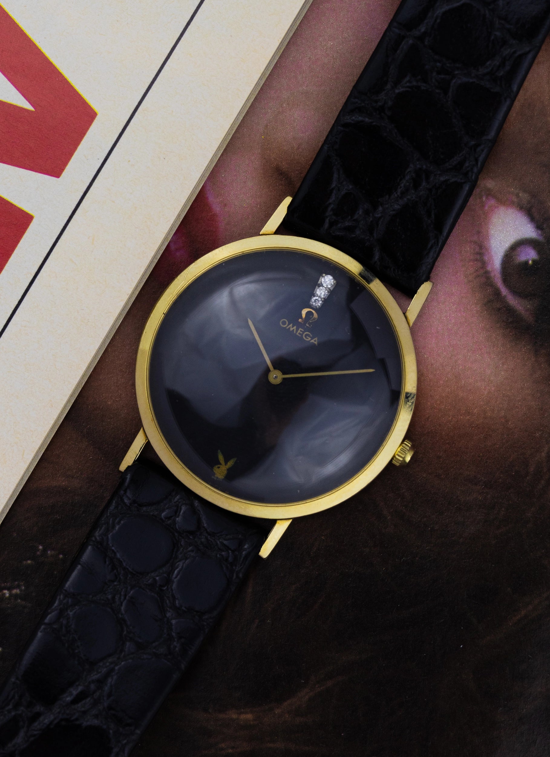 1979 14K Omega Playboy Diamond Dial D6672 cal. 625