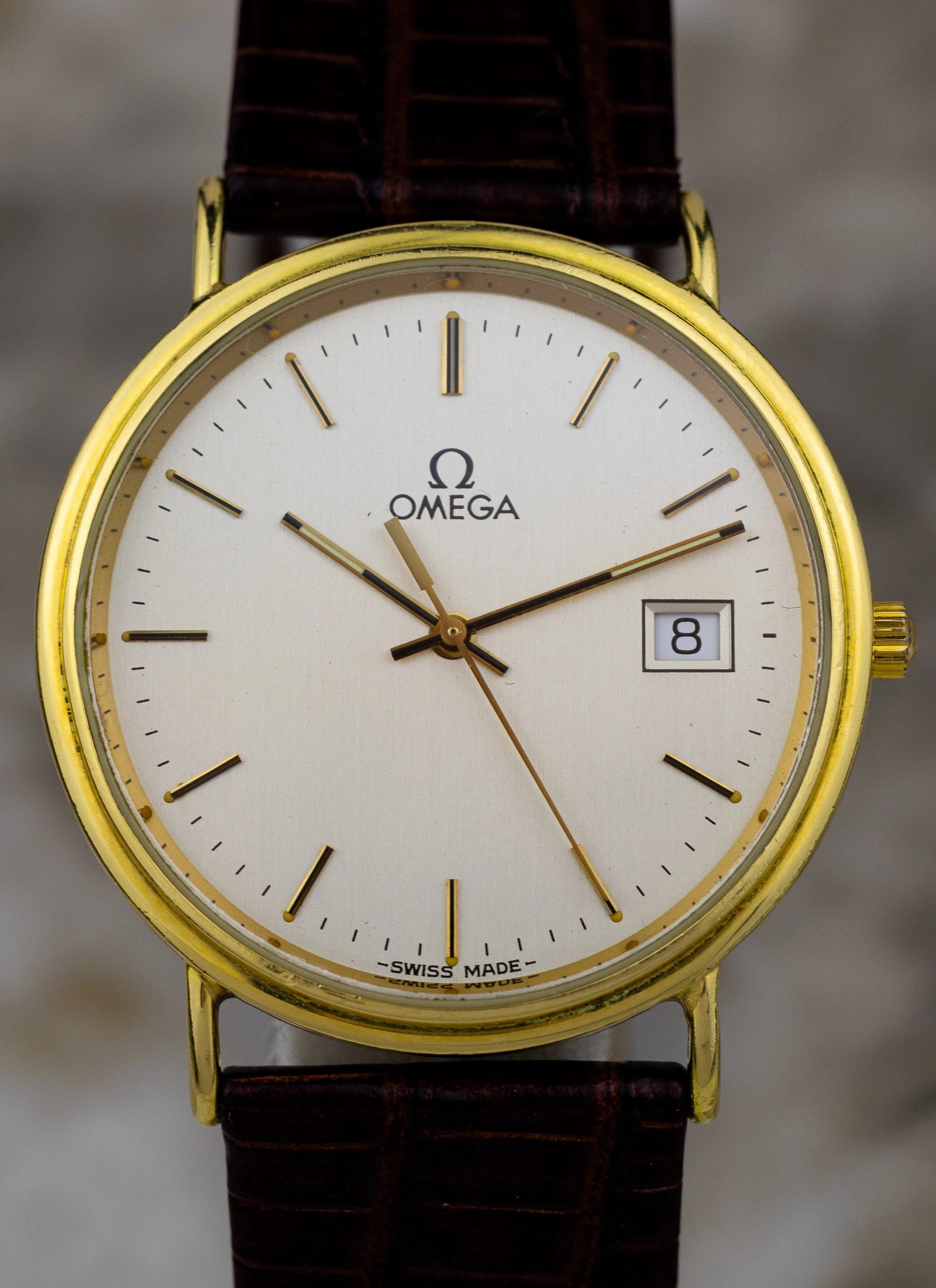 1990s 18K Omega Date Quartz Ref. 196.750