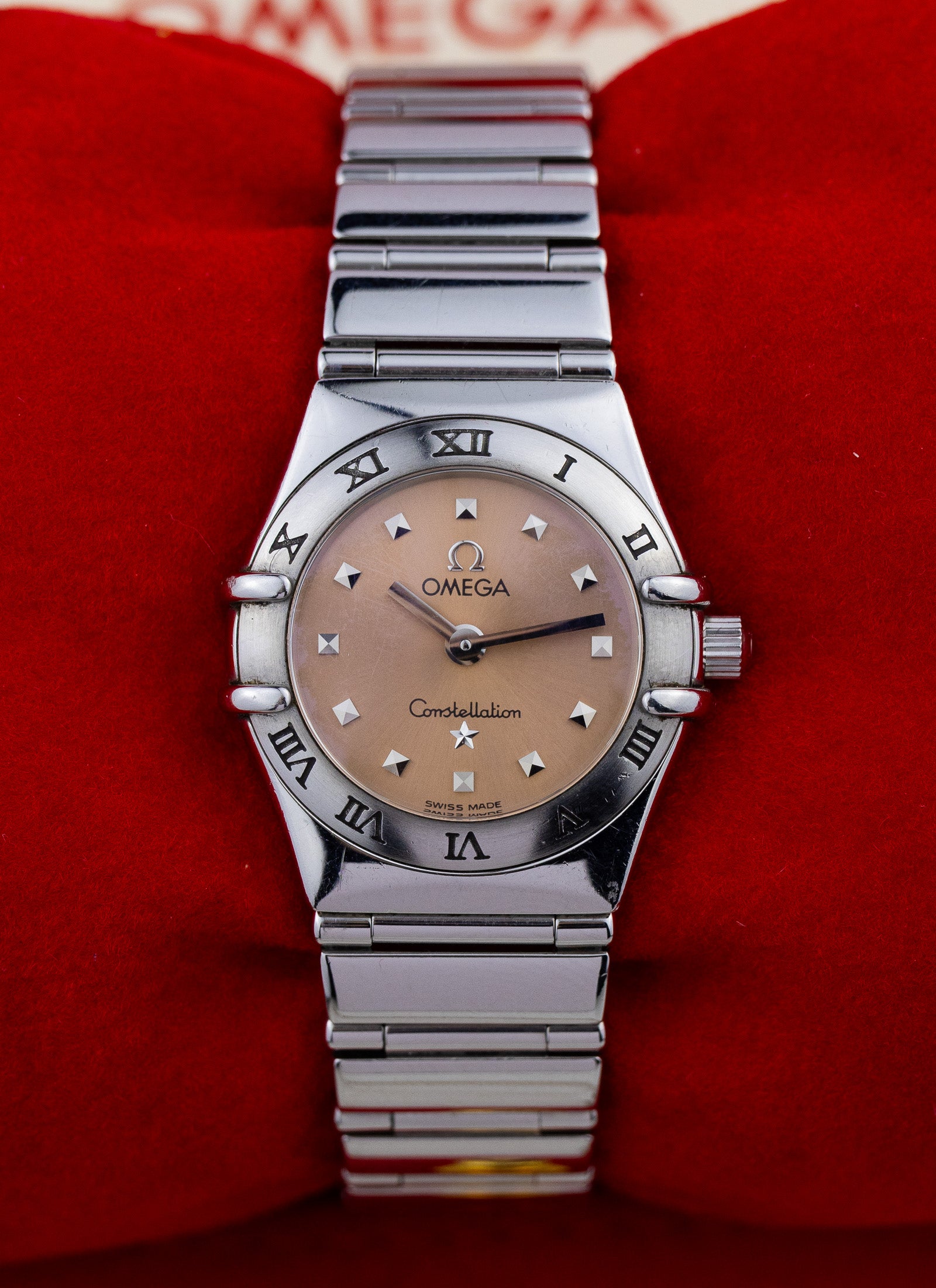 1998 Lady Omega Constellation My Choice Pink Dial 1561.61 Box