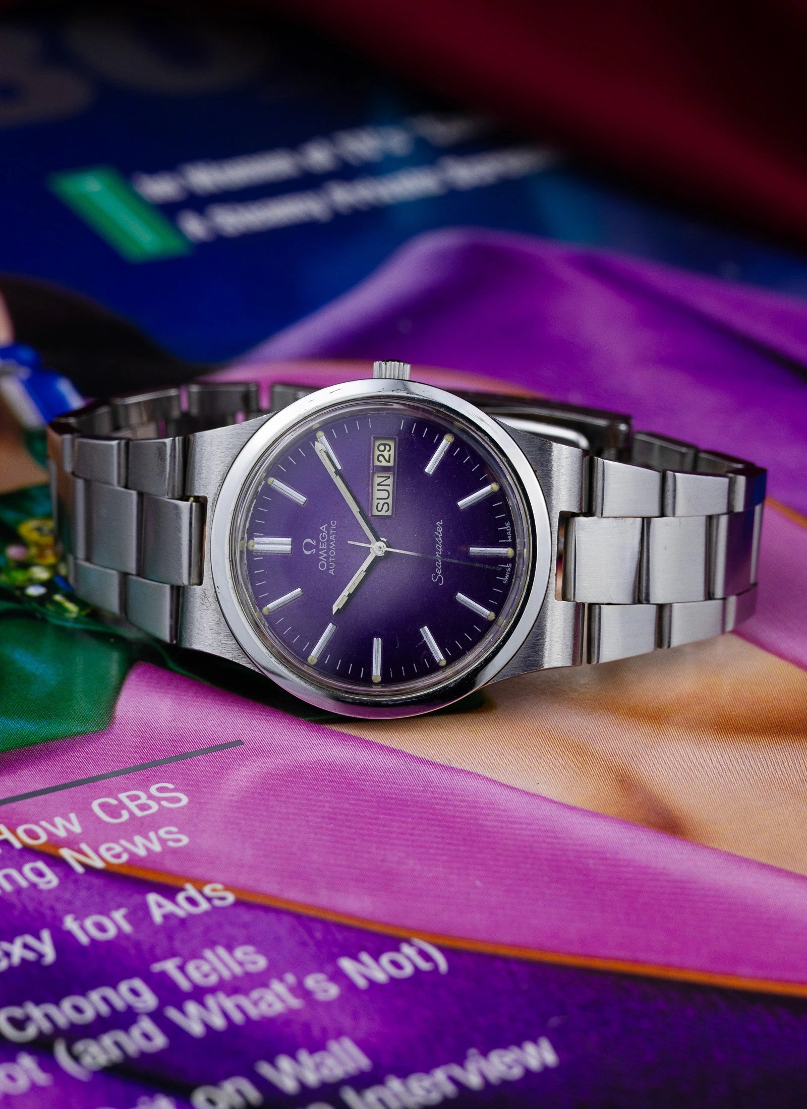1970s Omega Seamaster Purple Dial