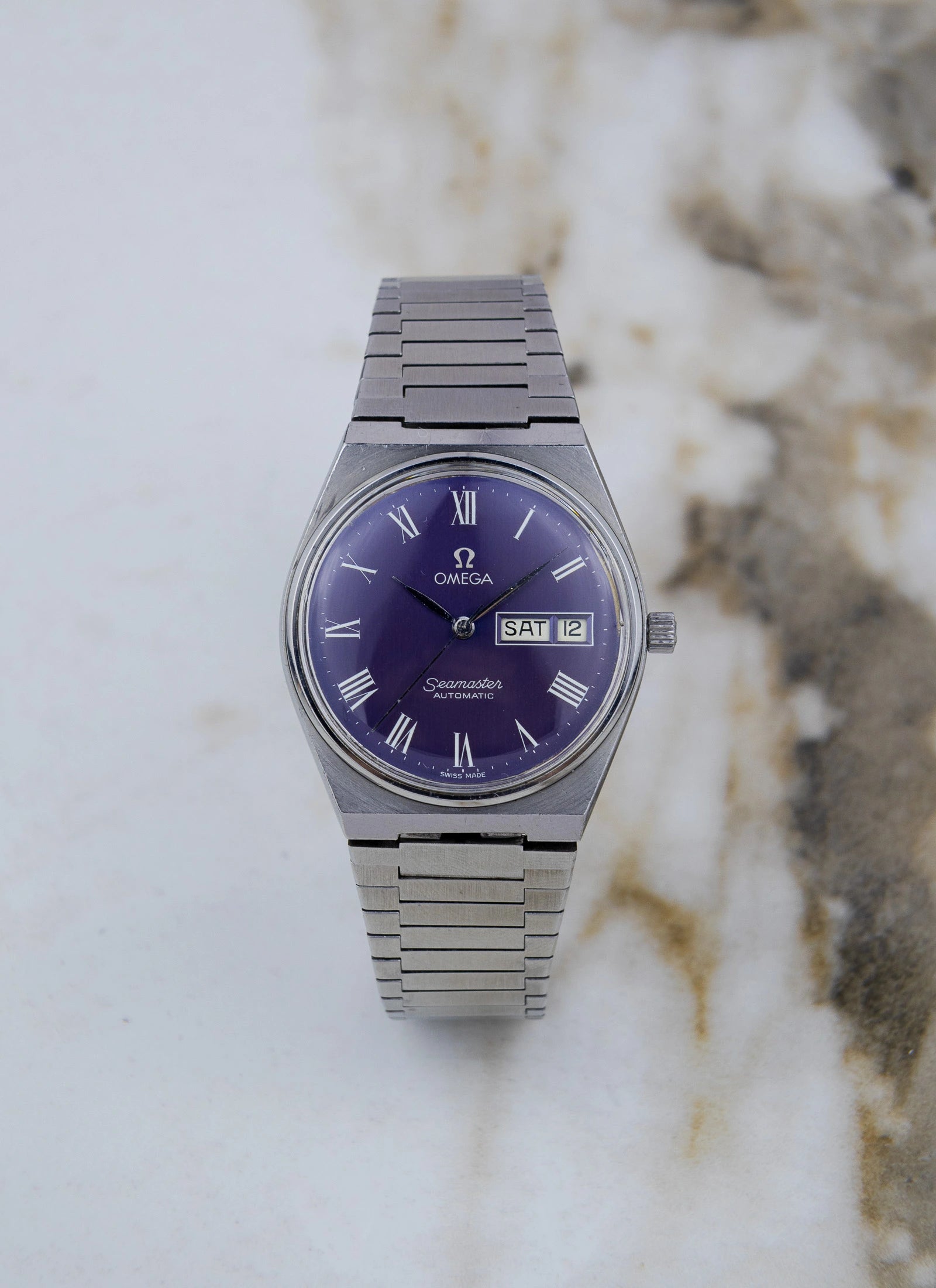 1978 Omega Seamaster PRX 166.0215 cal. 1012 Purple Roman Dial