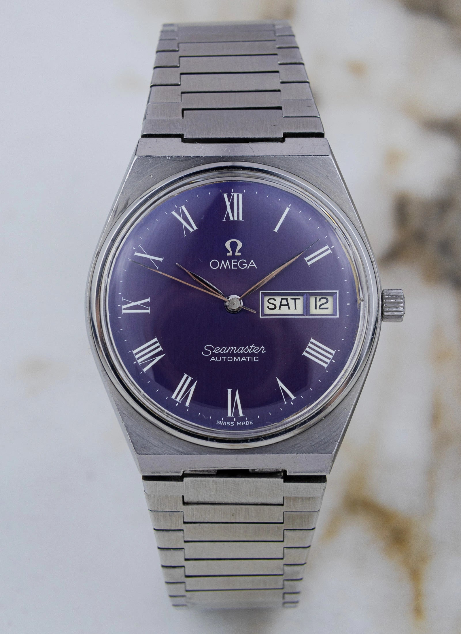 1978 Omega Seamaster PRX 166.0215 cal. 1012 Purple Roman Dial