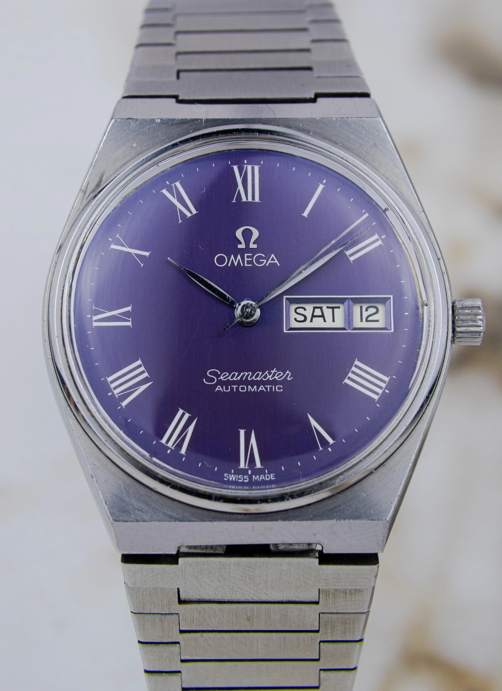 1978 Omega Seamaster PRX 166.0215 cal. 1012 Purple Roman Dial