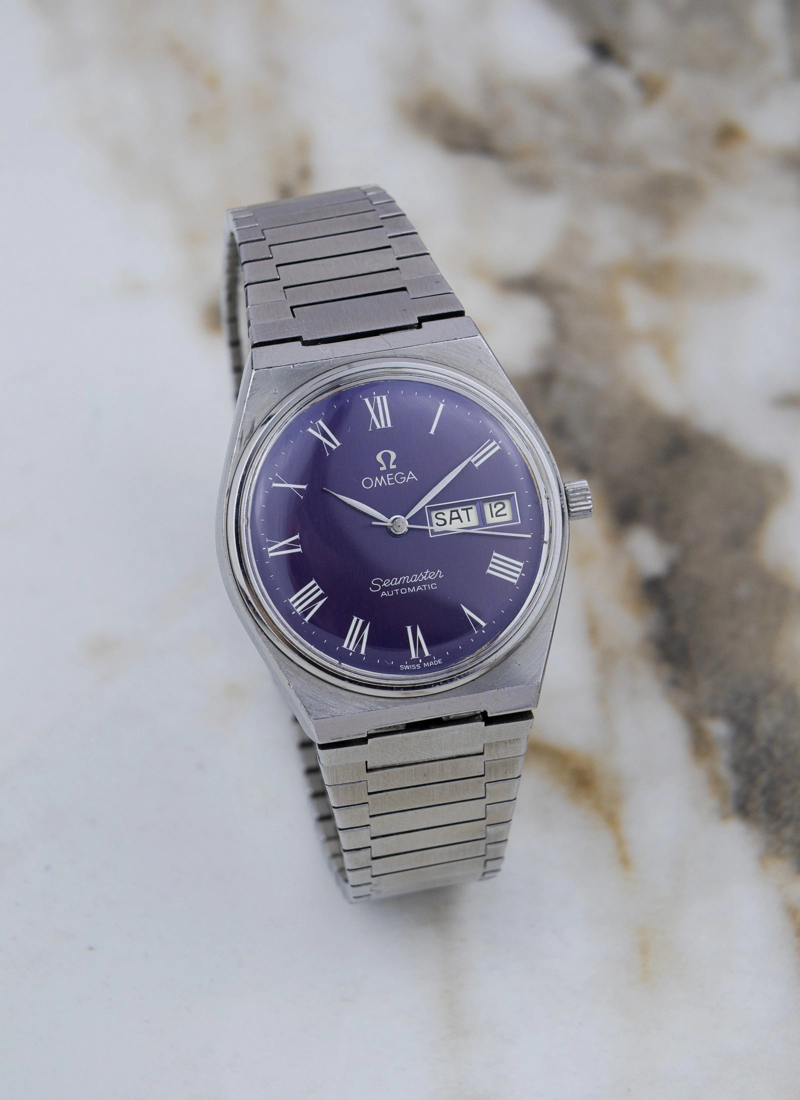 1978 Omega Seamaster PRX 166.0215 cal. 1012 Purple Roman Dial