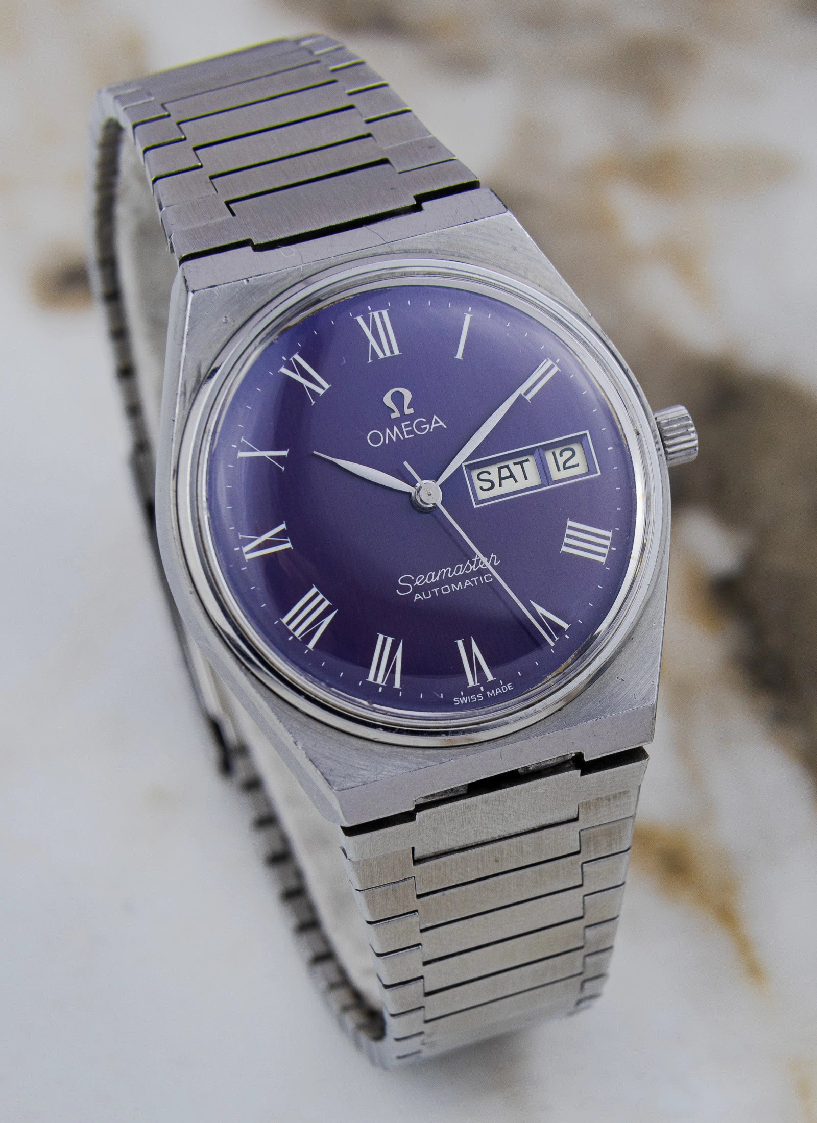 1978 Omega Seamaster PRX 166.0215 cal. 1012 Purple Roman Dial