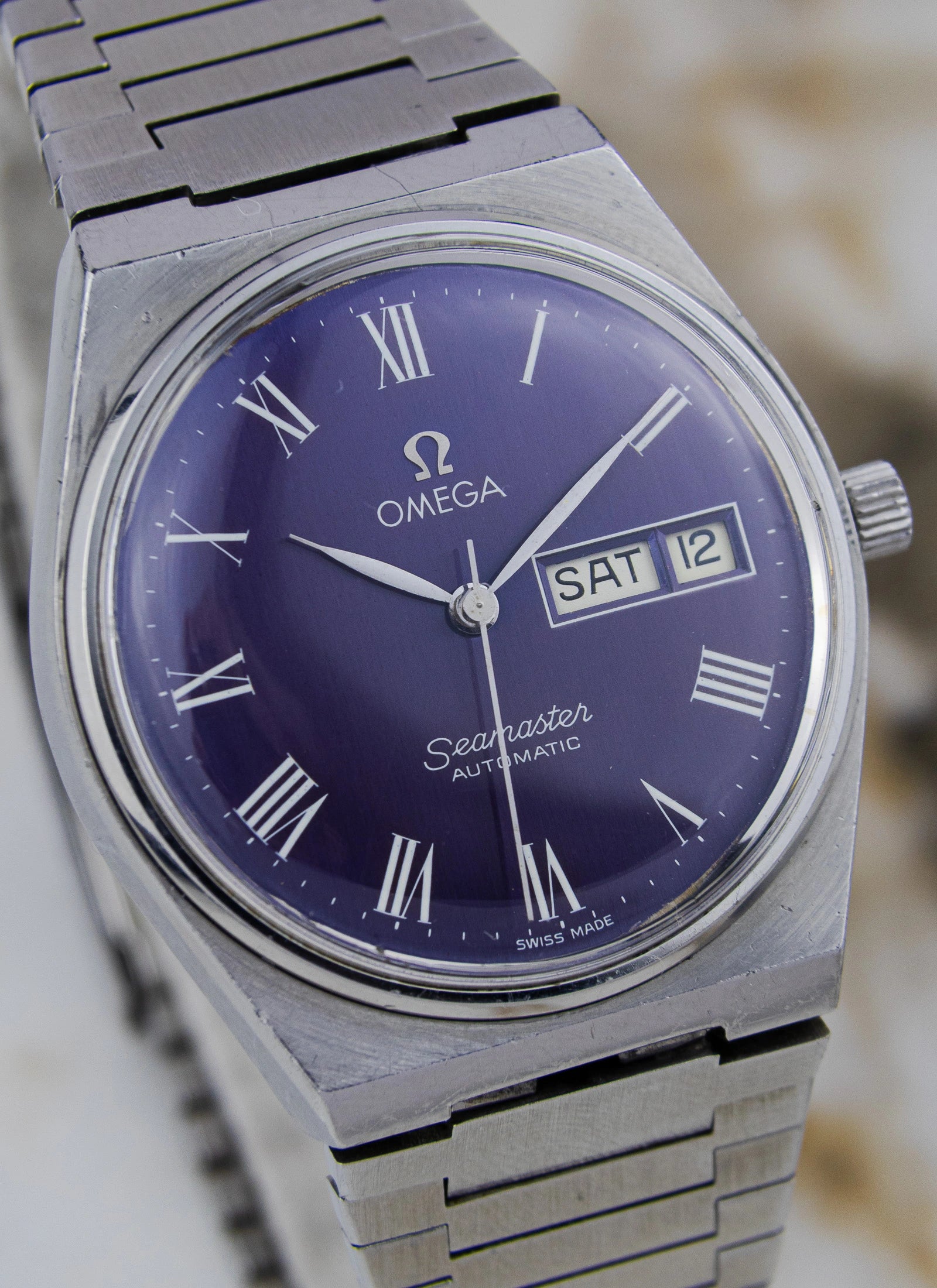 1978 Omega Seamaster PRX 166.0215 cal. 1012 Purple Roman Dial