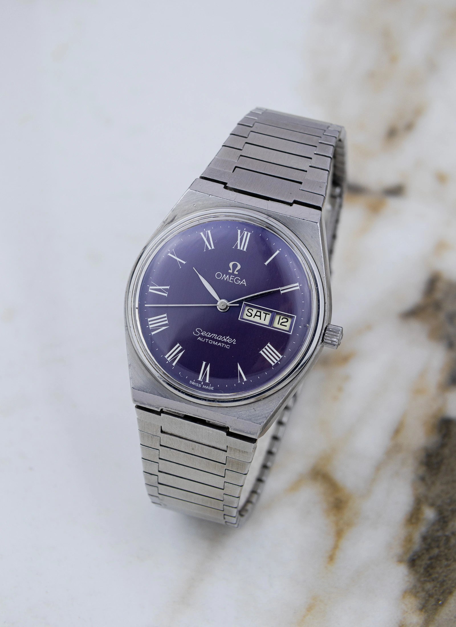1978 Omega Seamaster PRX 166.0215 cal. 1012 Purple Roman Dial