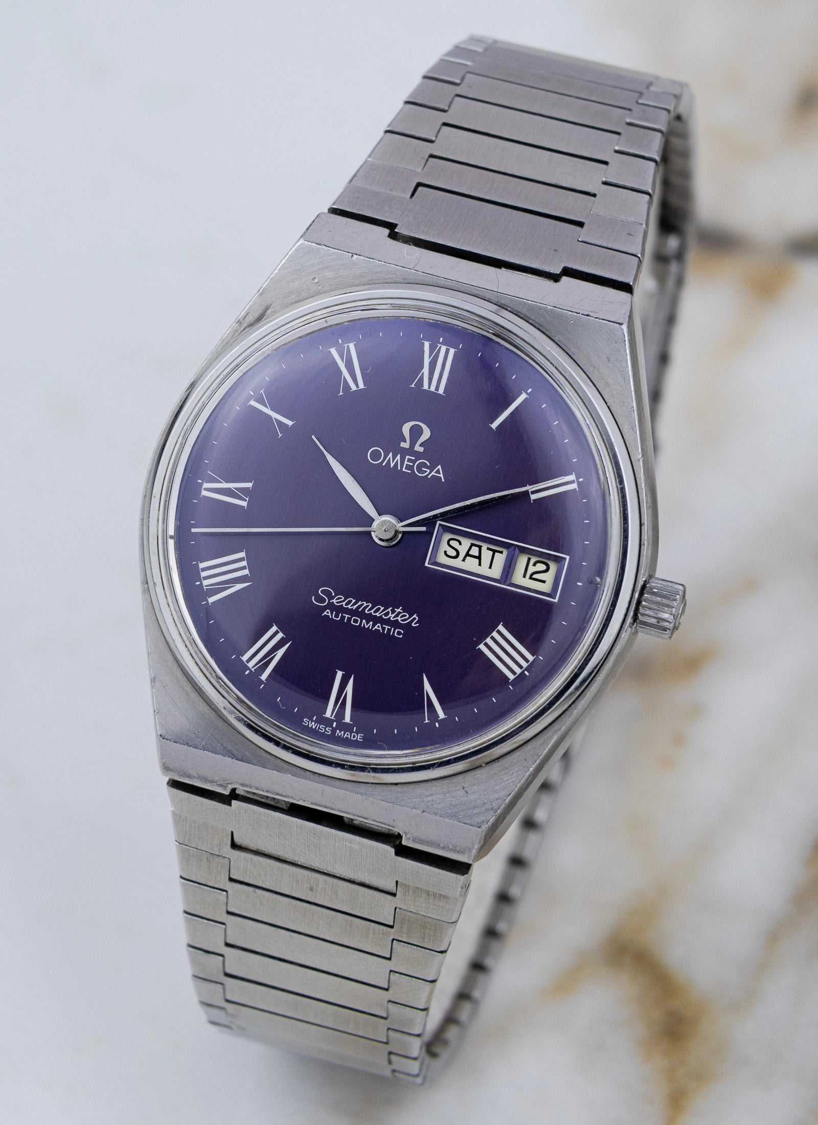 1978 Omega Seamaster PRX 166.0215 cal. 1012 Purple Roman Dial