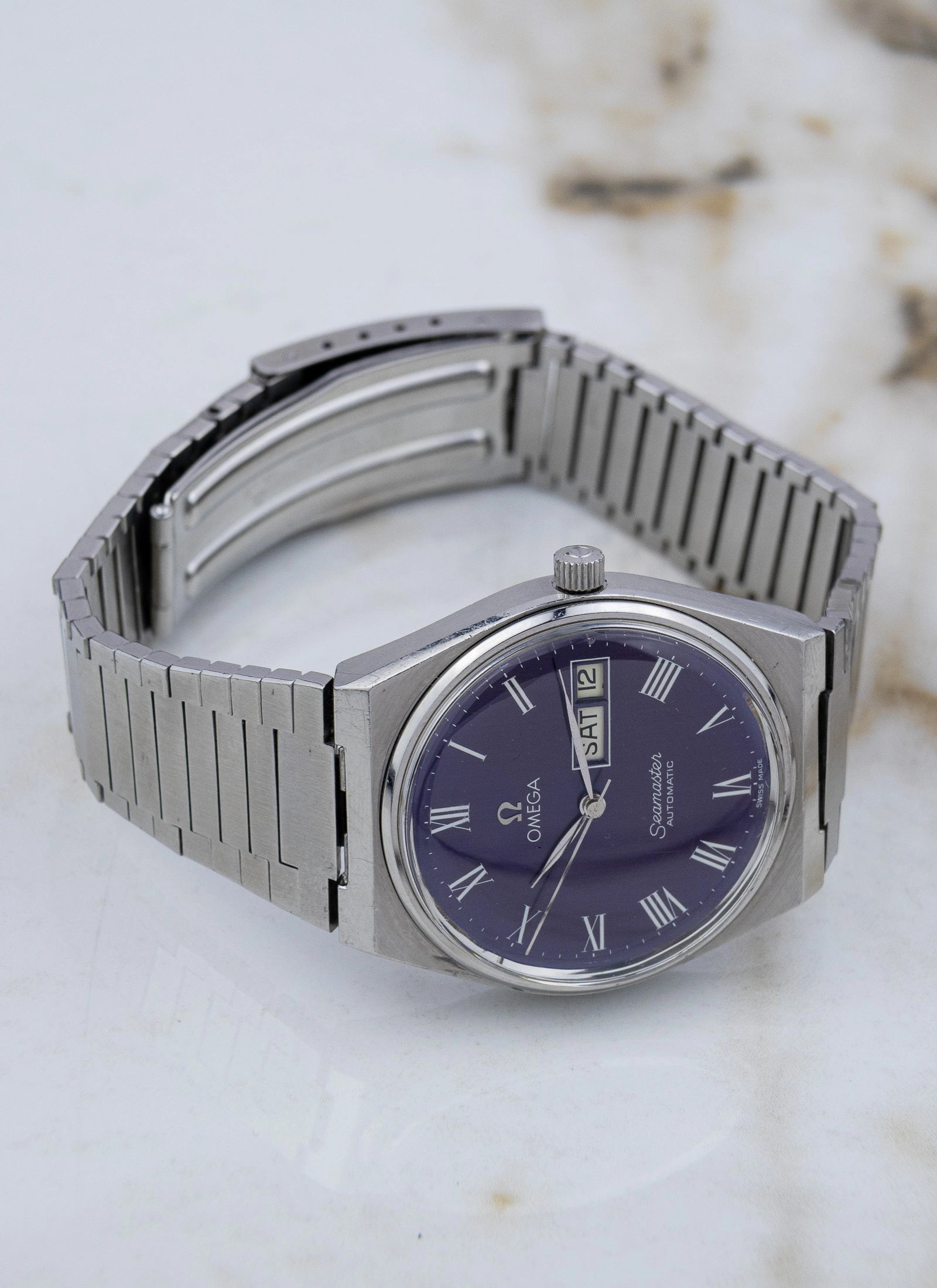 1978 Omega Seamaster PRX 166.0215 cal. 1012 Purple Roman Dial