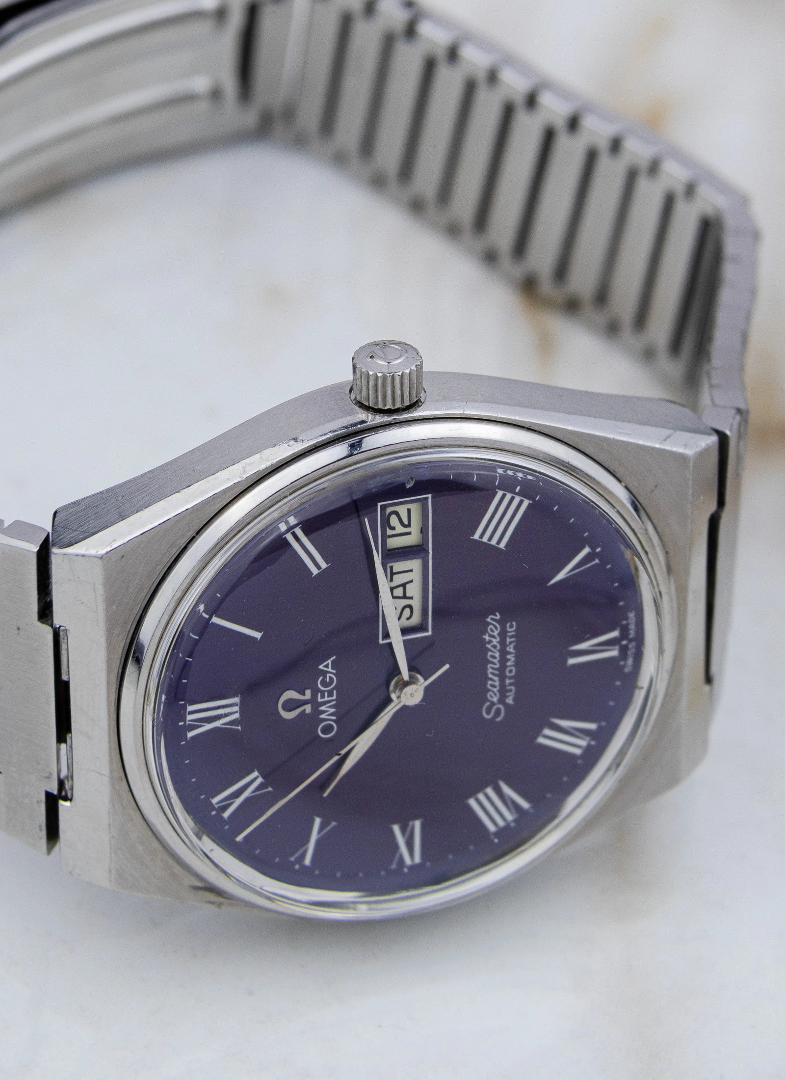 1978 Omega Seamaster PRX 166.0215 cal. 1012 Purple Roman Dial