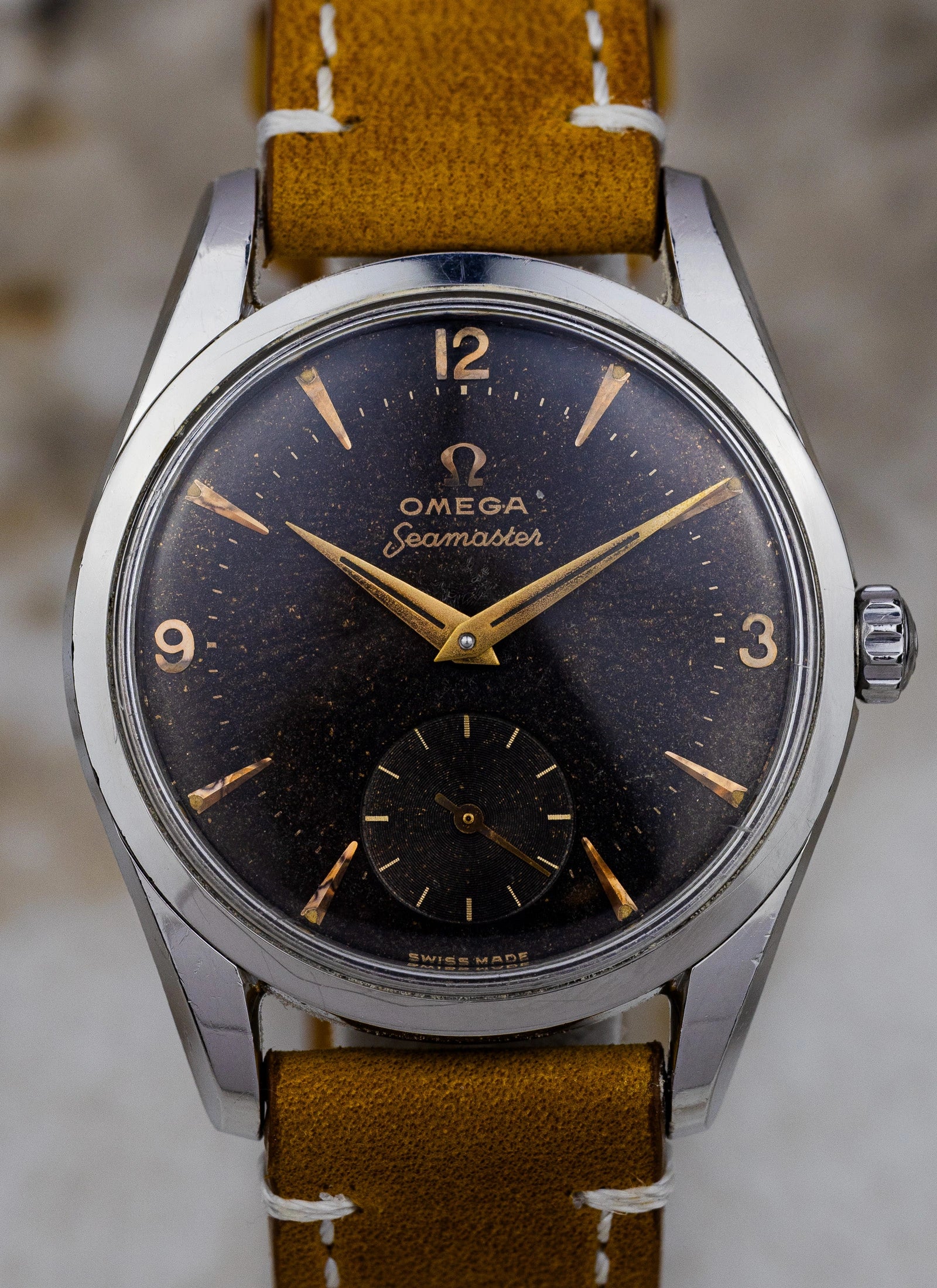 1956 Omega Seamaster Jumbo Black Gilt Stardust 2937-2 Cal. 267