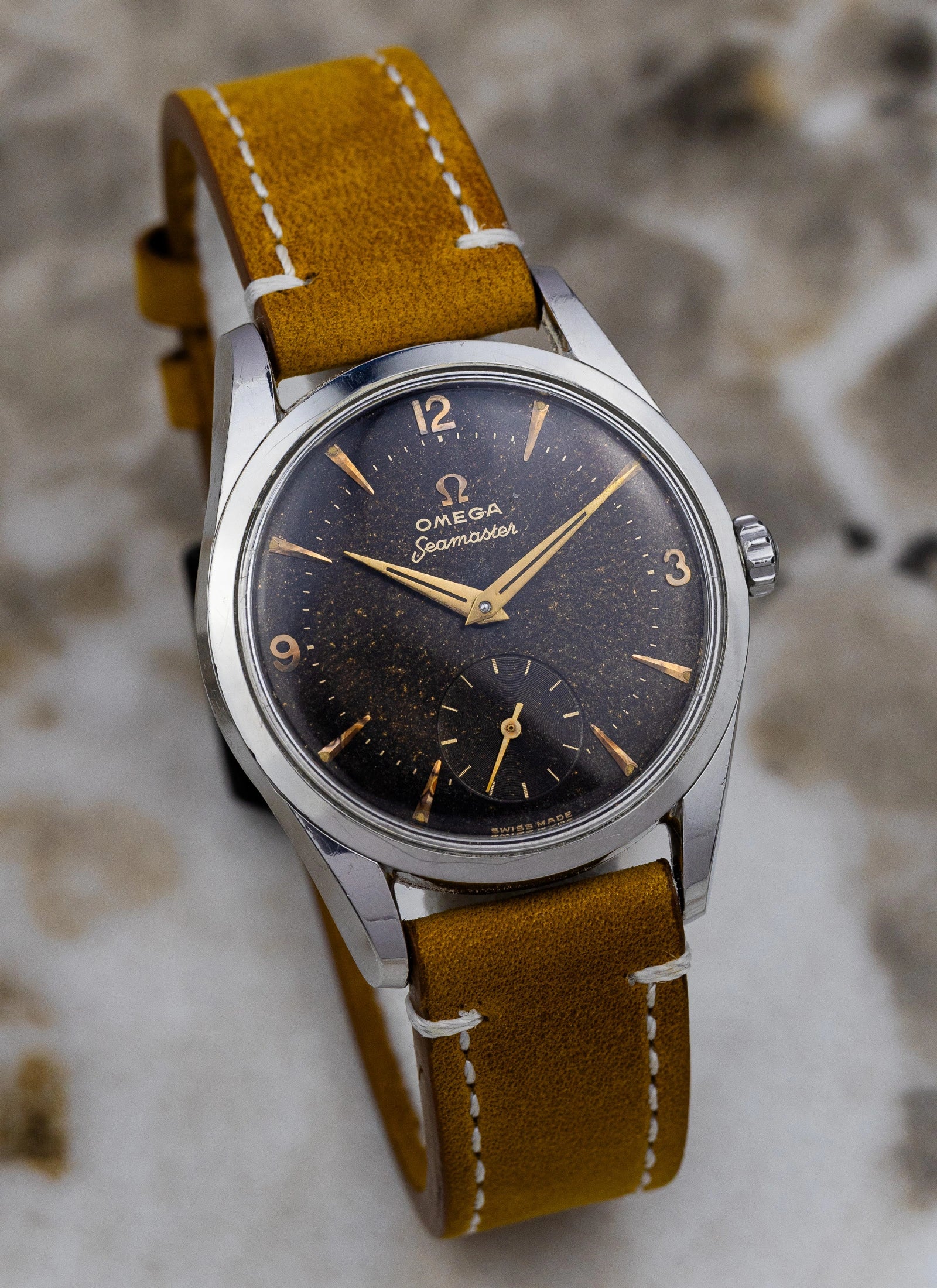 1956 Omega Seamaster Jumbo Black Gilt Stardust 2937-2 Cal. 267