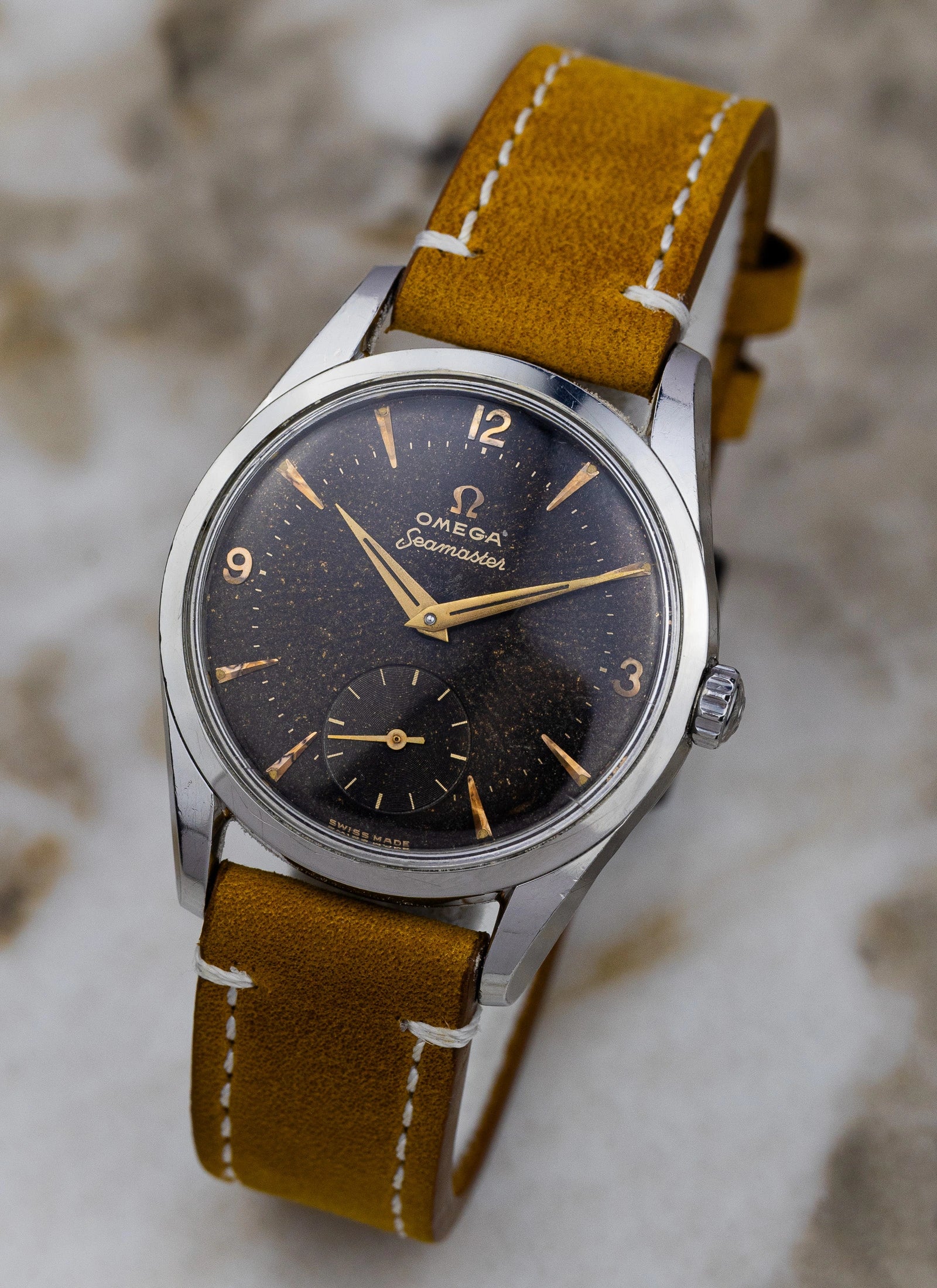 1956 Omega Seamaster Jumbo Black Gilt Stardust 2937-2 Cal. 267