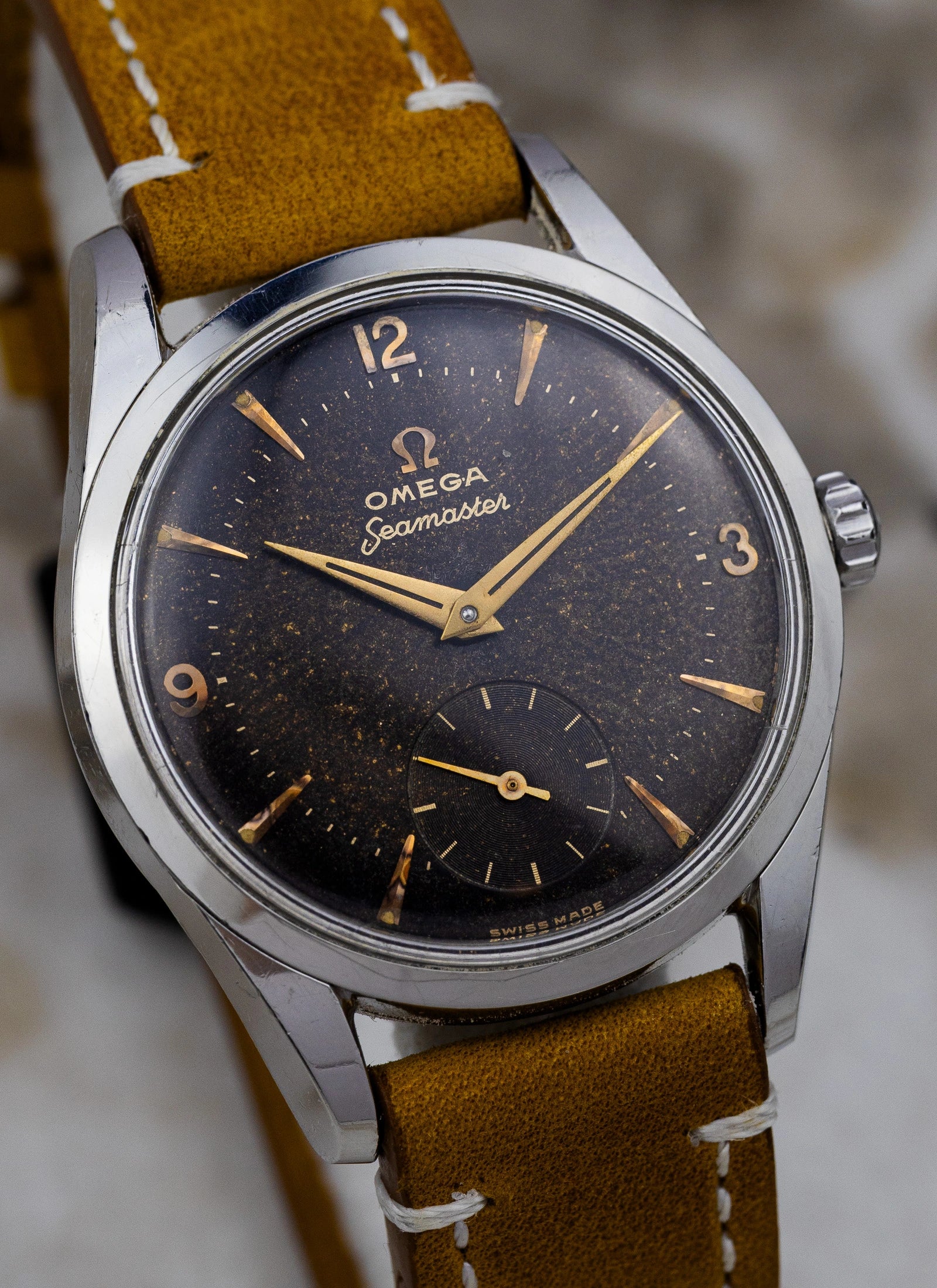 1956 Omega Seamaster Jumbo Black Gilt Stardust 2937-2 Cal. 267