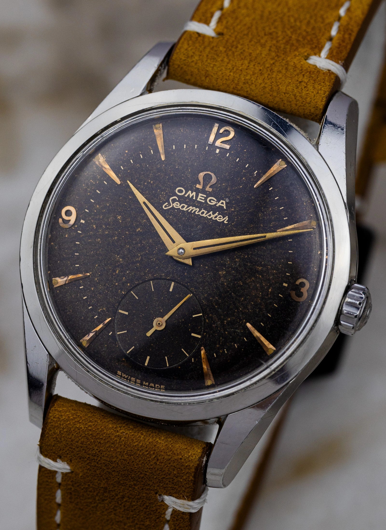 1956 Omega Seamaster Jumbo Black Gilt Stardust 2937-2 Cal. 267