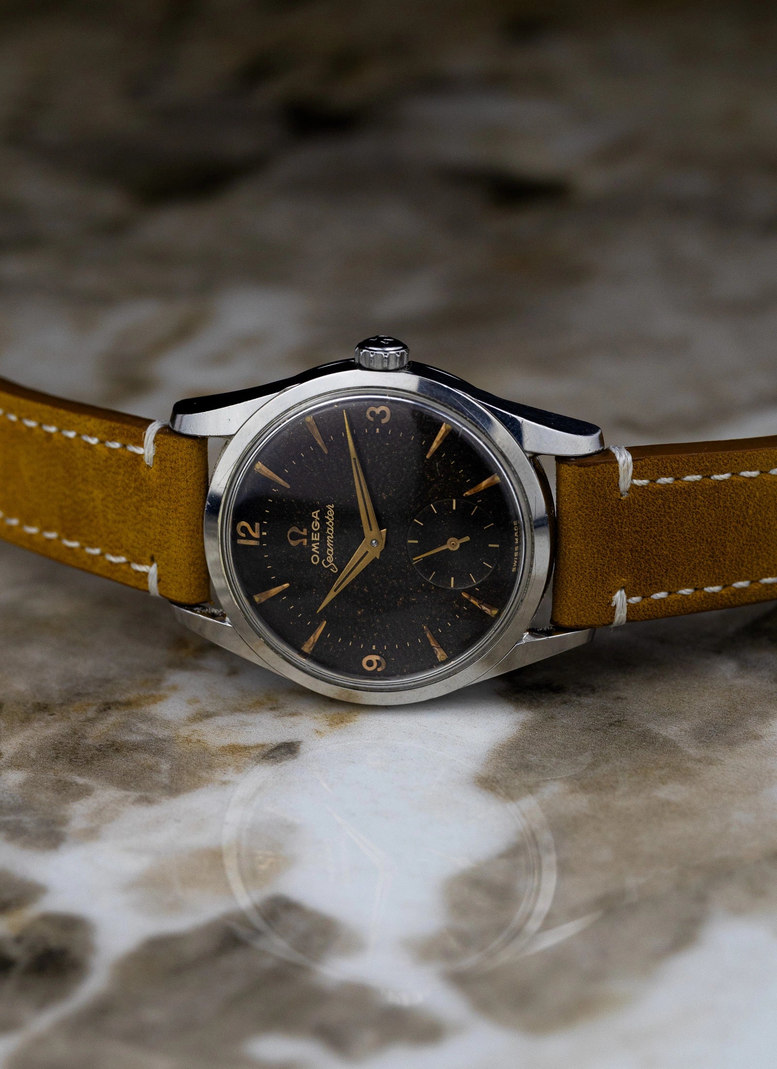 1956 Omega Seamaster Jumbo Black Gilt Stardust 2937-2 Cal. 267