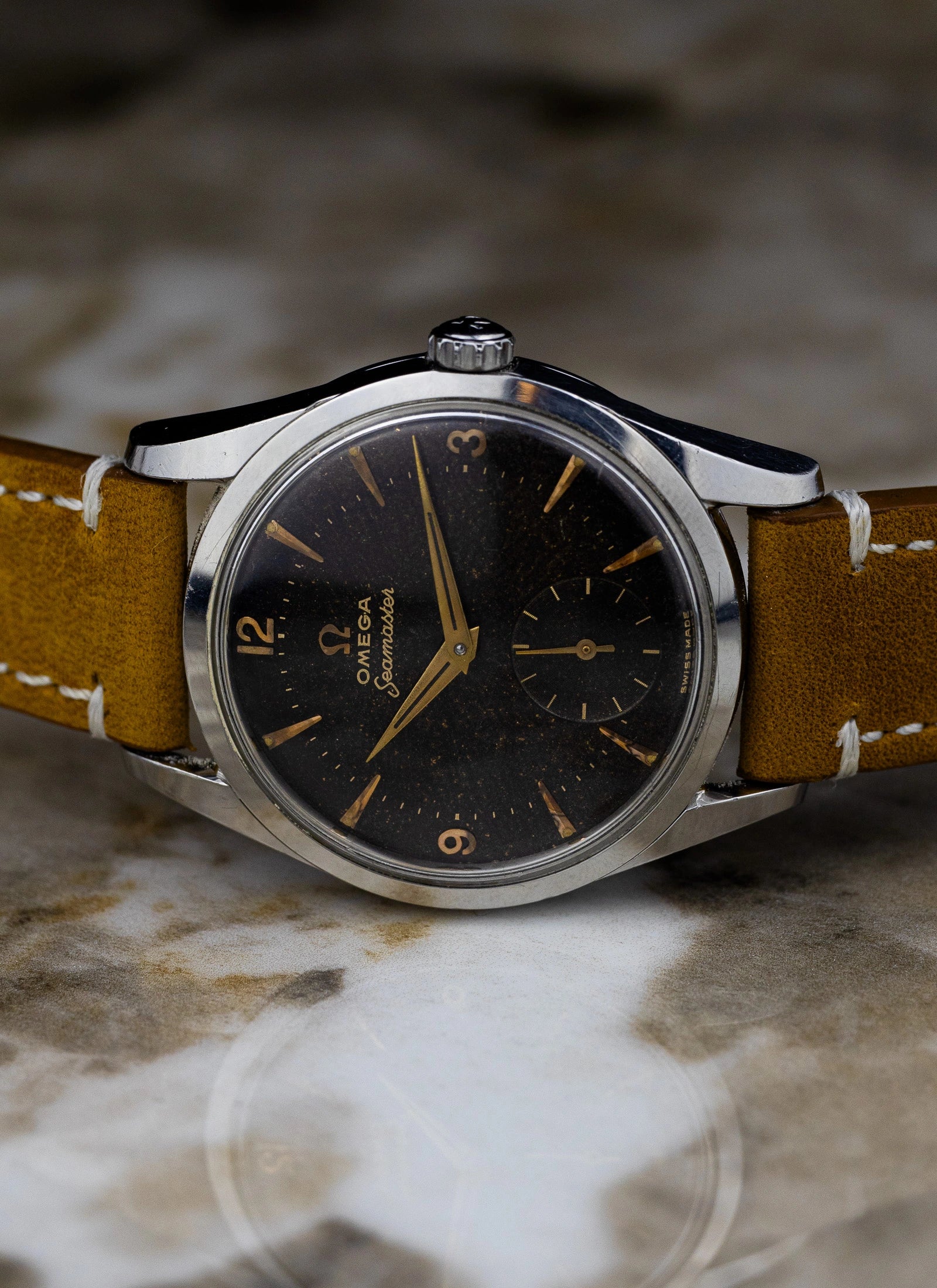 1956 Omega Seamaster Jumbo Black Gilt Stardust 2937-2 Cal. 267