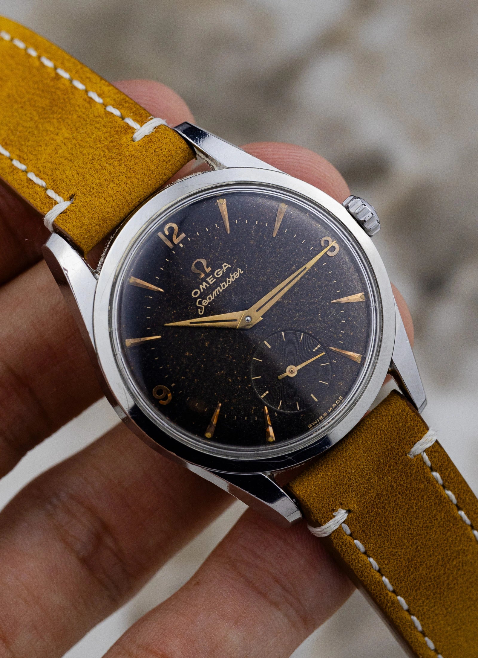 1956 Omega Seamaster Jumbo Black Gilt Stardust 2937-2 Cal. 267