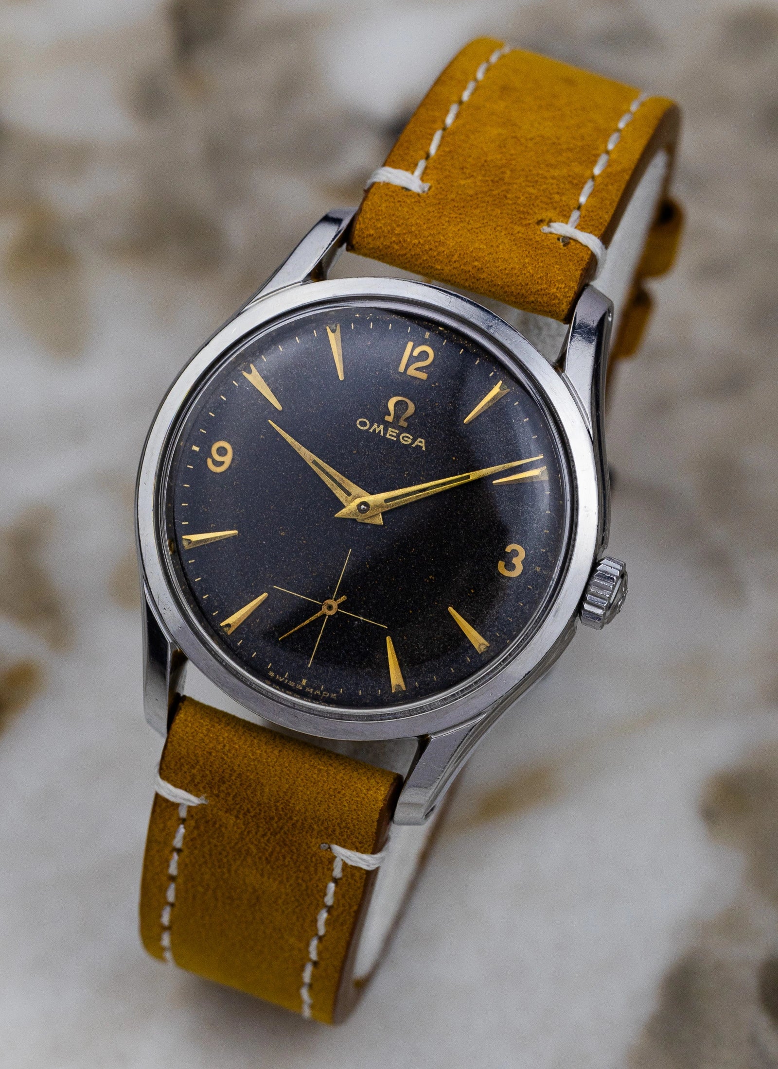 1954 Omega Seamaster Jumbo Black Gilt Stardust 2639-14 Cal. 266