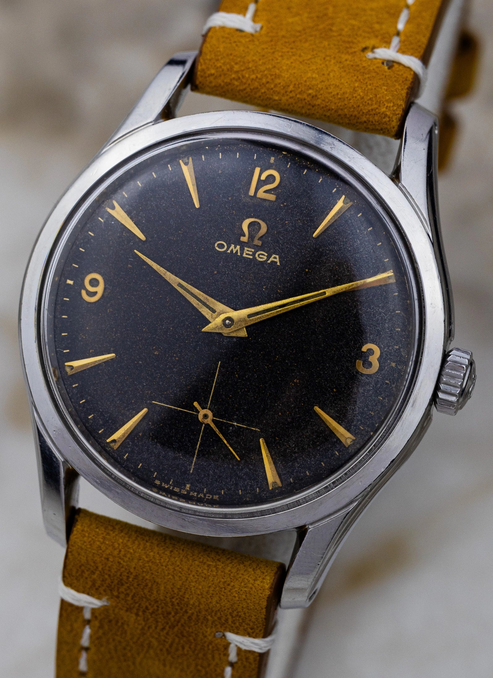 1954 Omega Seamaster Jumbo Black Gilt Stardust 2639-14 Cal. 266