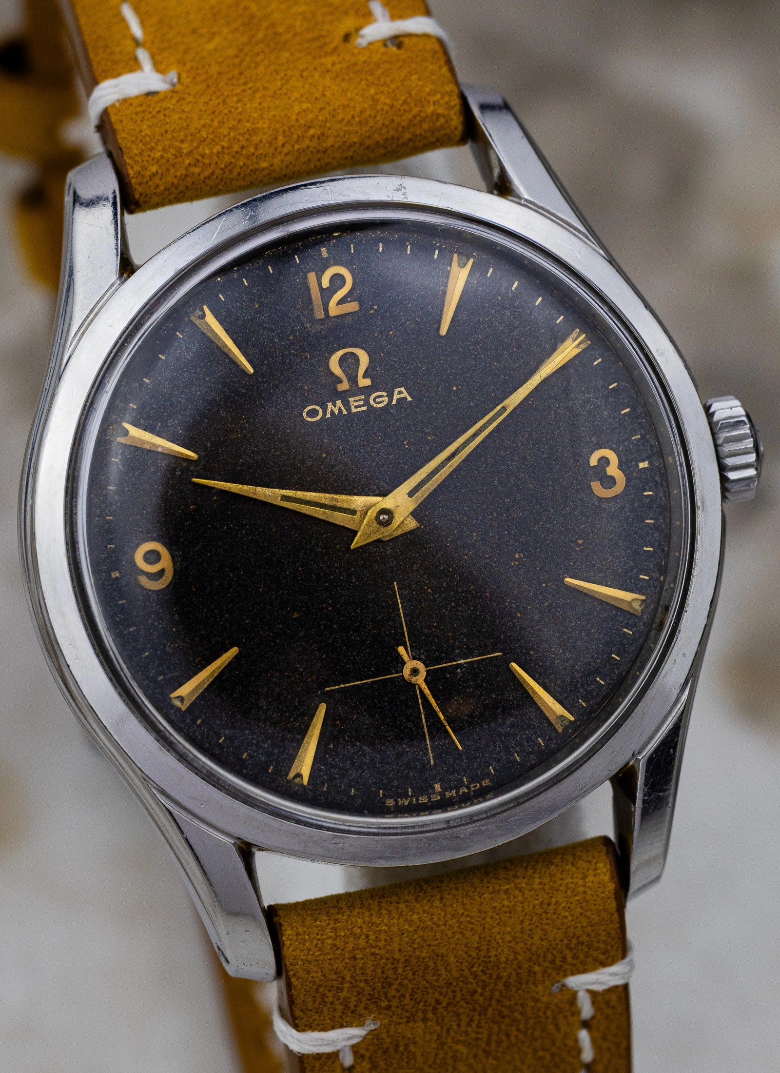 1954 Omega Seamaster Jumbo Black Gilt Stardust 2639-14 Cal. 266
